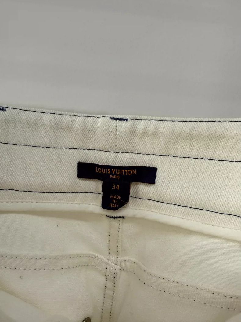 Louis Vuitton LV White Denim Pants with Contrast Stitching Size 34" / US 12 / IT 48 - 5 Thumbnail