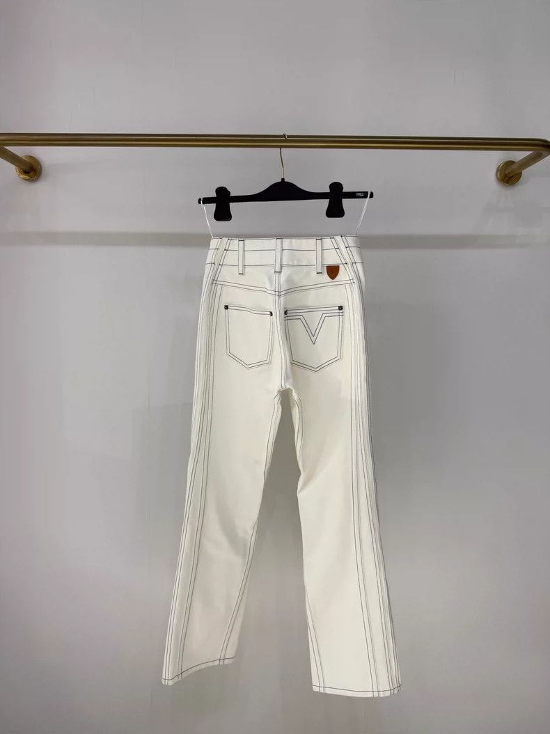 Louis Vuitton LV White Denim Pants with Contrast Stitching Size 34" / US 12 / IT 48 - 2 Thumbnail