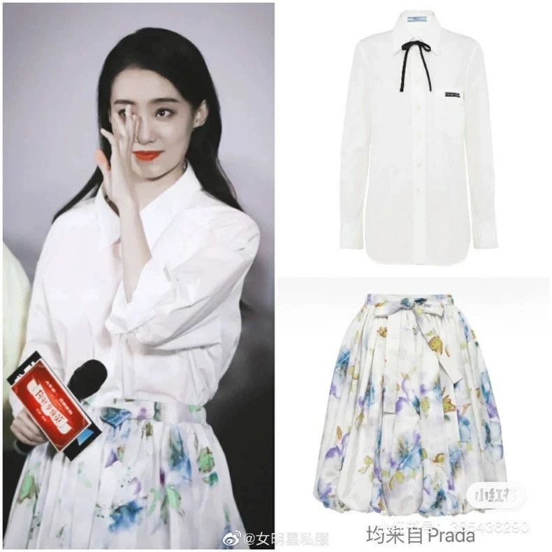 Prada Prada White Shirt with Black Ribbon Collar Size M / US 6-8 / IT 42-44 - 7 Thumbnail