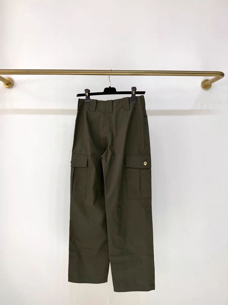 Celine Celine Green Utility Pants with Gold Button Size 34" / US 12 / IT 48 - 2 Thumbnail