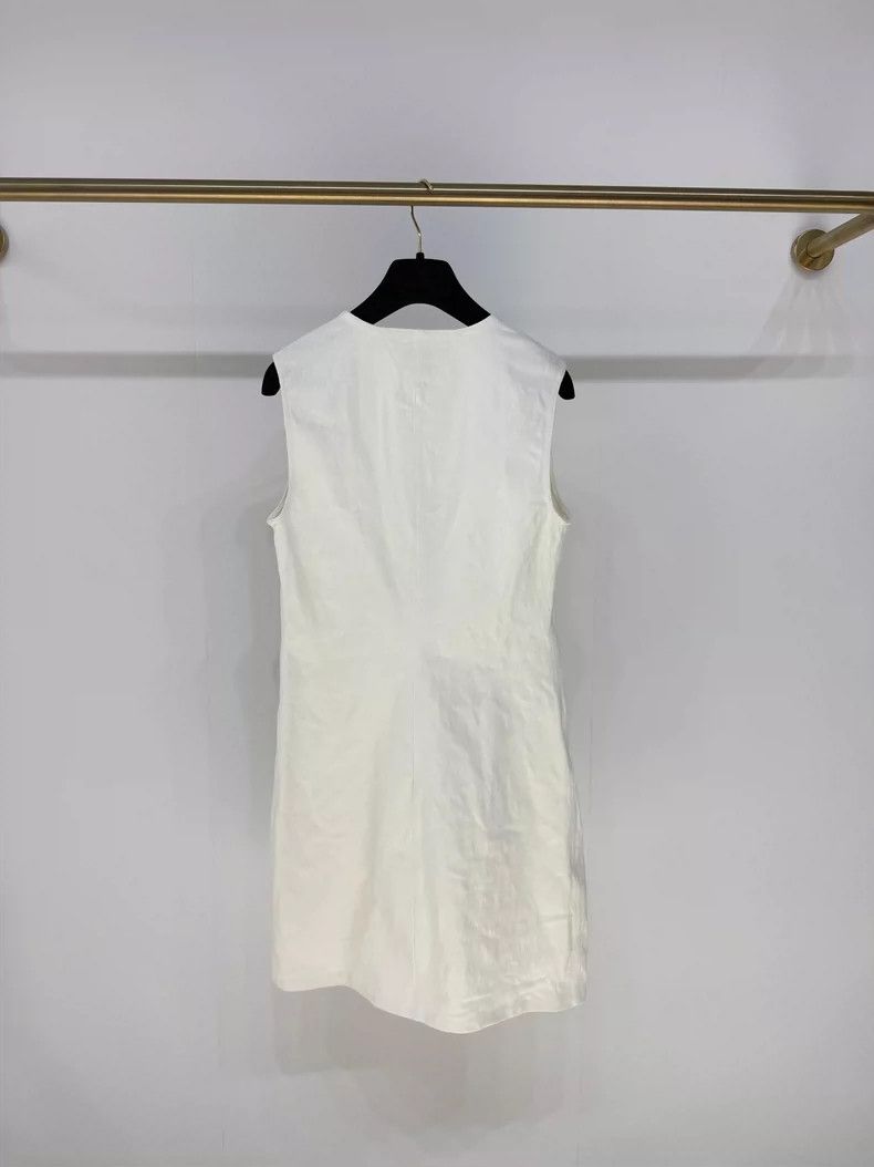 Bottega Veneta Elegant Linen U-Neck Dress by Bottega Veneta Size M / US 6-8 / IT 42-44 - 2 Thumbnail