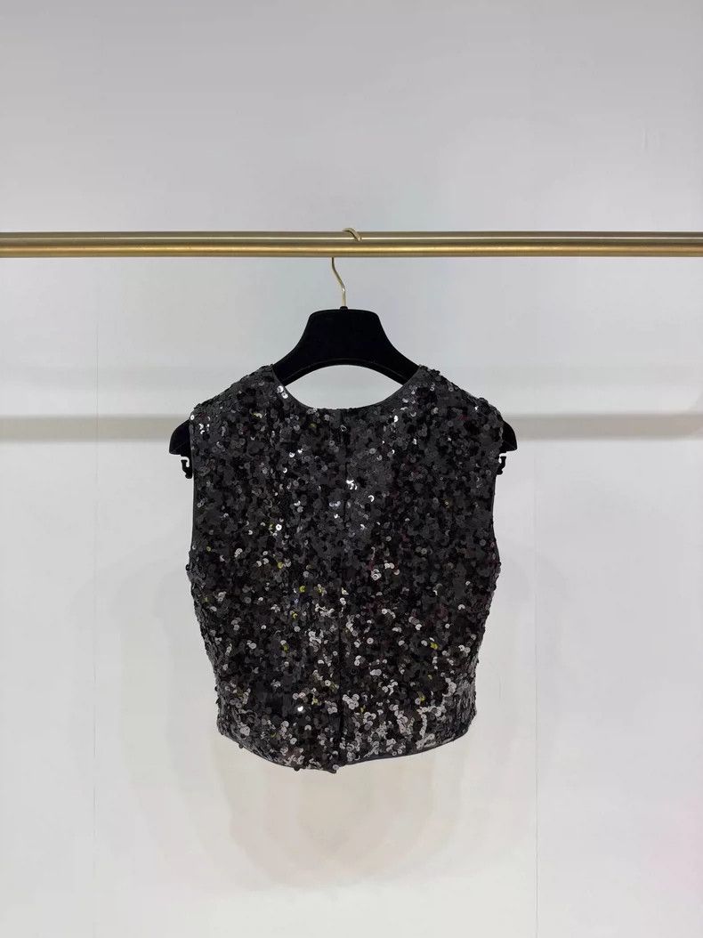 Dolce & Gabbana New DG Sleeveless Top with Sequins Size S / US 4 / IT 40 - 2 Thumbnail