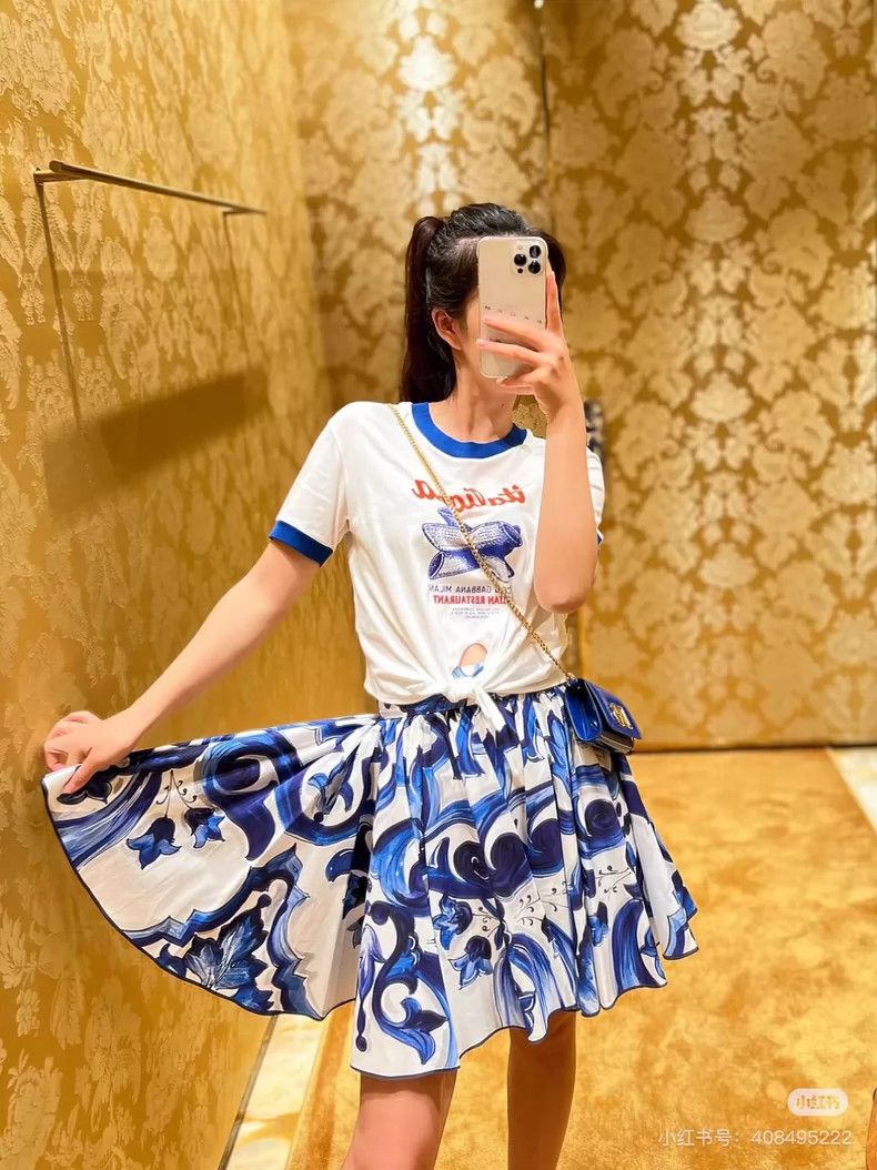 Dolce & Gabbana New DG Dolces & Gabbana Floral Skirt Size 38" / US 16 / IT 52 - 5 Thumbnail