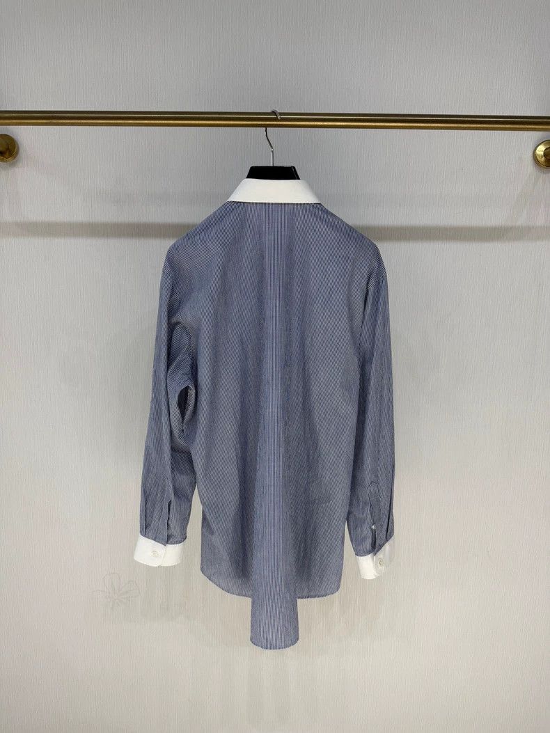 Celine Celine Striped Logo Relaxed Shirt Size XL / US 12-14 / IT 48-50 - 2 Thumbnail