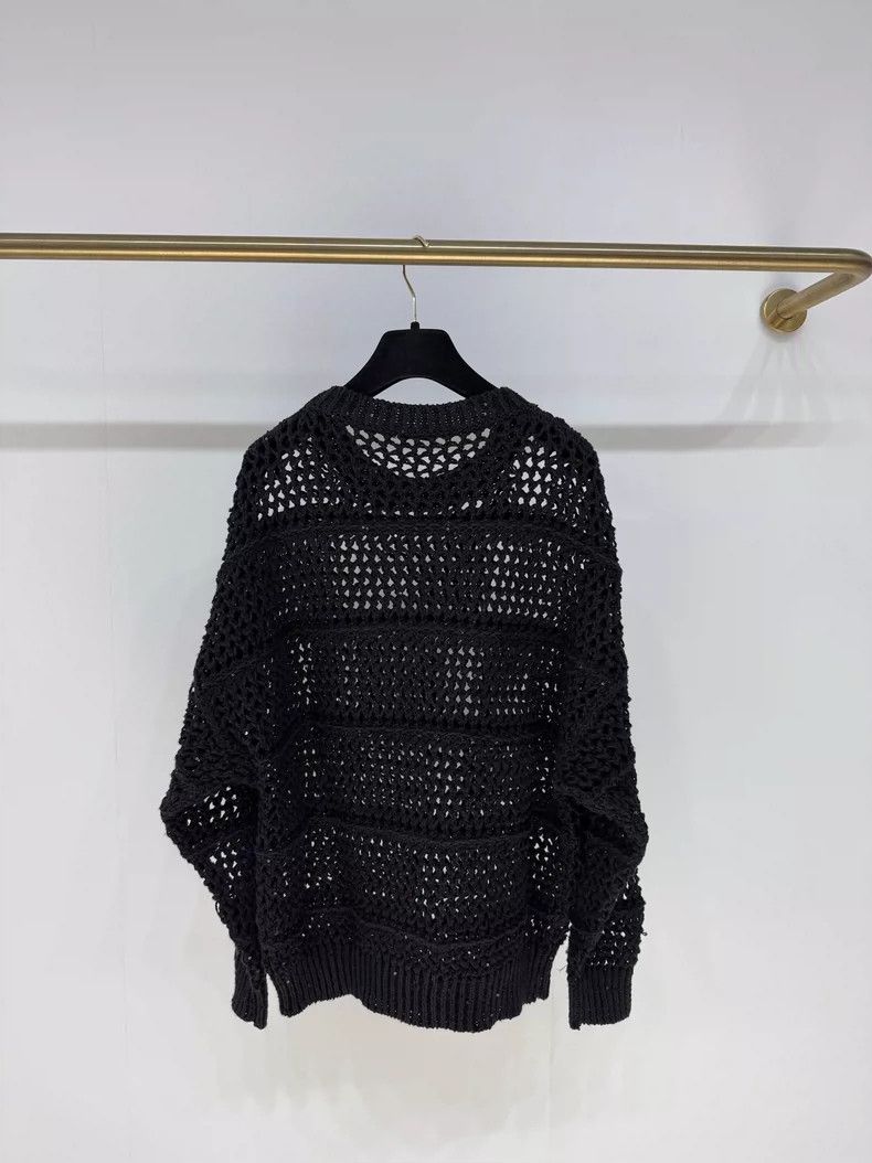 Brunello Cucinelli Brunello Cucinelli Knitted Sheer Top Size L / US 10 / IT 46 - 2 Thumbnail