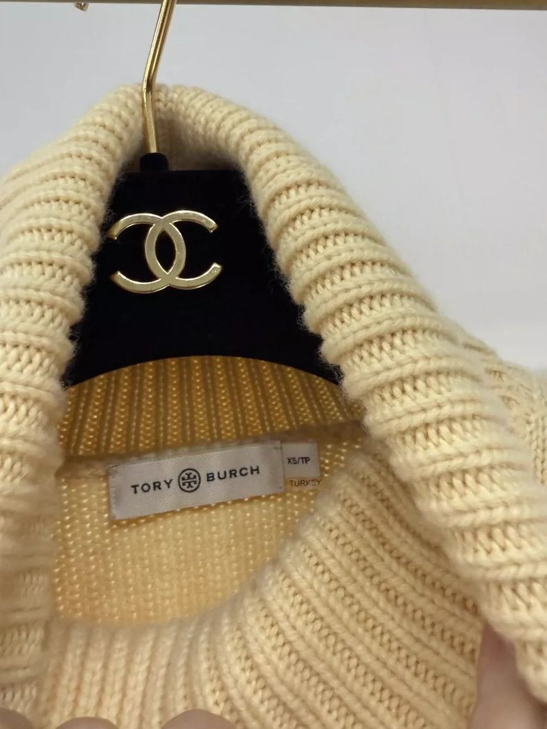 Tory Burch New Tory Burch Yellow Cashmere Sweater Size XS / US 0-2 / IT 36-38 - 4 Thumbnail