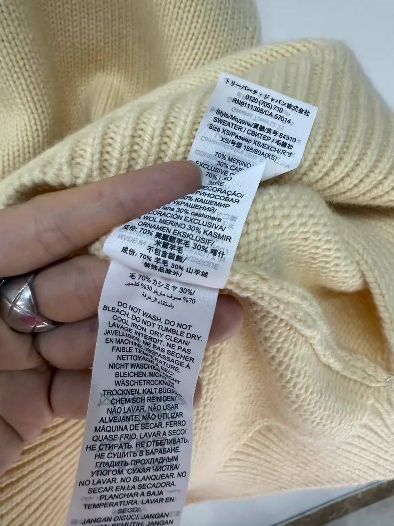 Tory Burch New Tory Burch Yellow Cashmere Sweater Size XS / US 0-2 / IT 36-38 - 5 Thumbnail