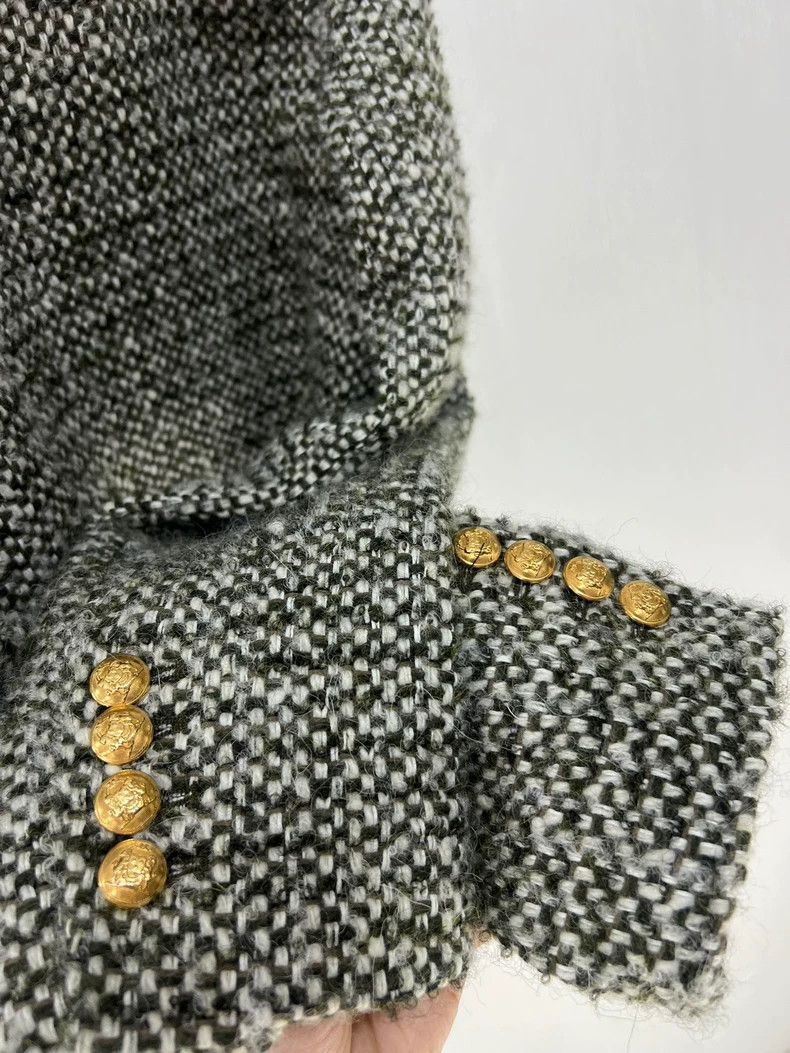 Celine Celine Gray Green Woven Tweed Jacket Size L / US 10 / IT 46 - 3 Thumbnail