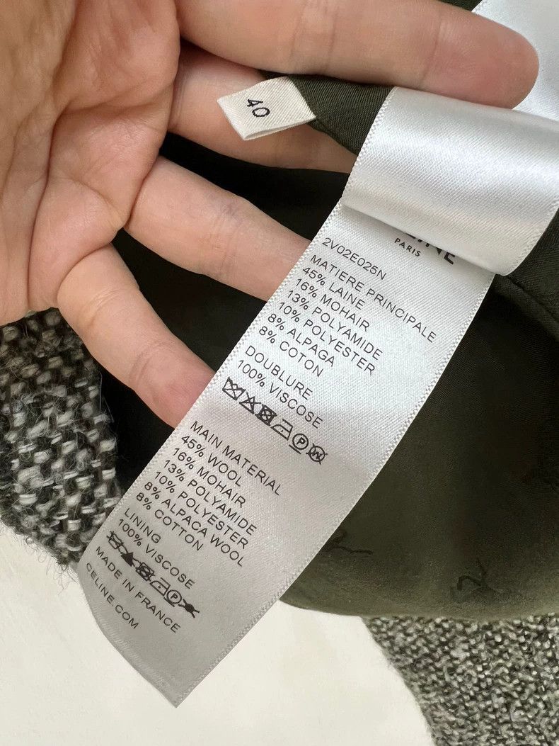 Celine Celine Gray Green Woven Tweed Jacket Size L / US 10 / IT 46 - 5 Thumbnail