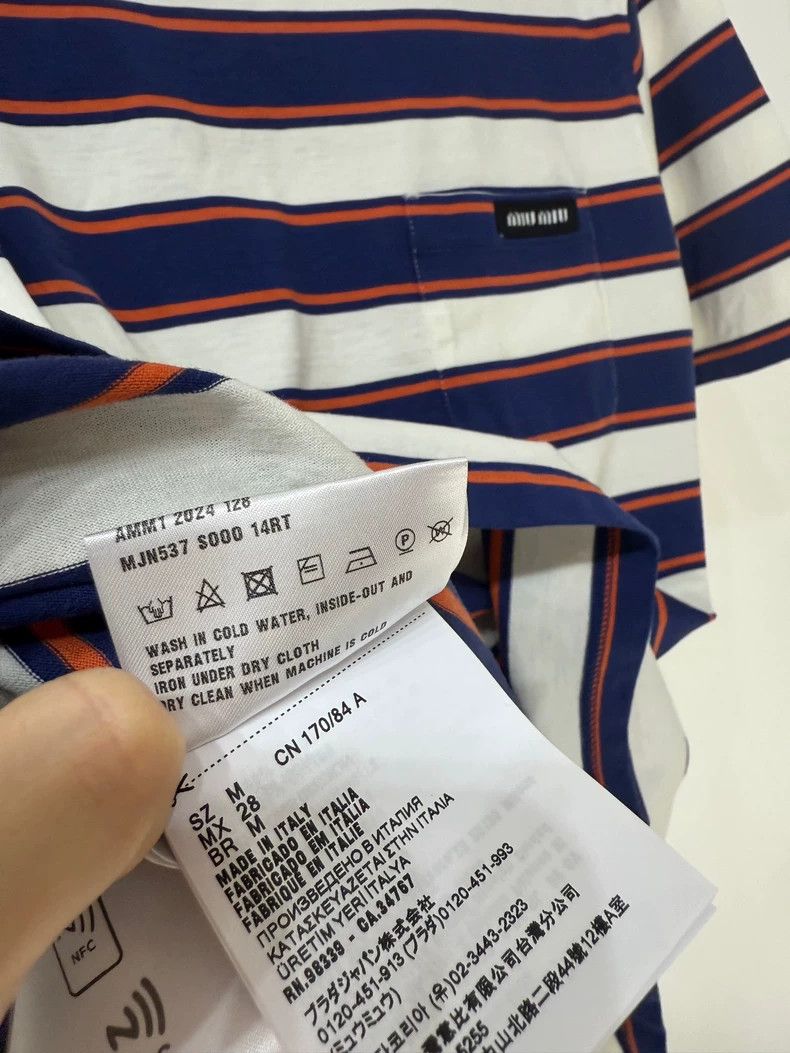 Miu Miu Miu Miu Striped Logo T-Shirt Size M Size M / US 6-8 / IT 42-44 - 5 Thumbnail