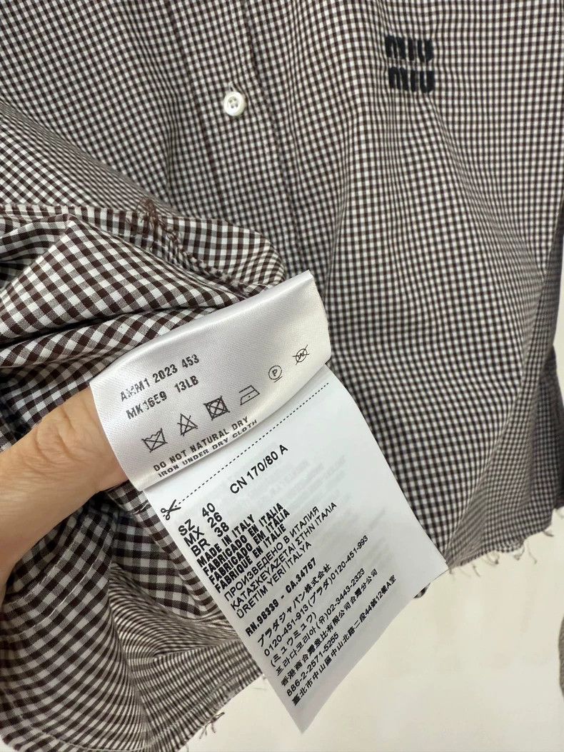 Miu Miu Miu Miu Checkered Logo Button-Up Shirt Size XL / US 12-14 / IT 48-50 - 5 Thumbnail