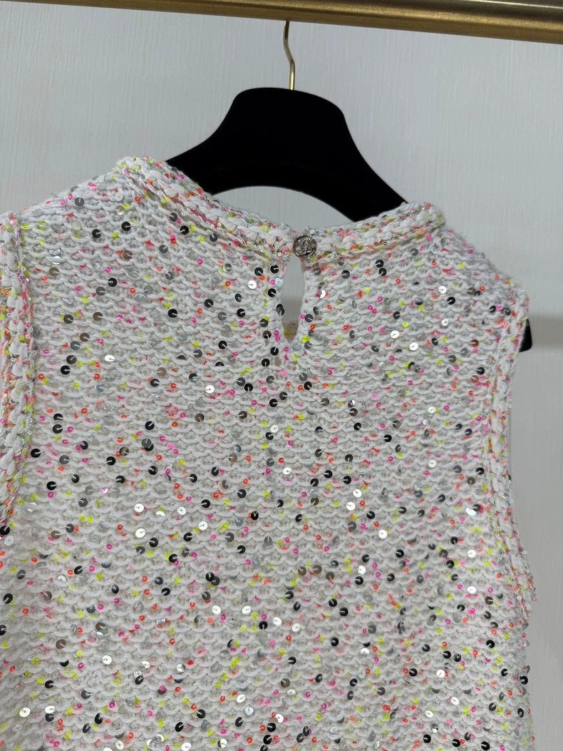 Chanel Chanel Colorful Sequin Knit Dress Size S / US 4 / IT 40 - 4 Thumbnail