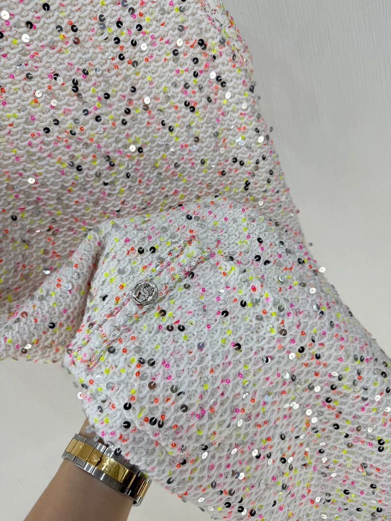 Chanel Chanel Colorful Sequin Knit Dress Size S / US 4 / IT 40 - 3 Thumbnail