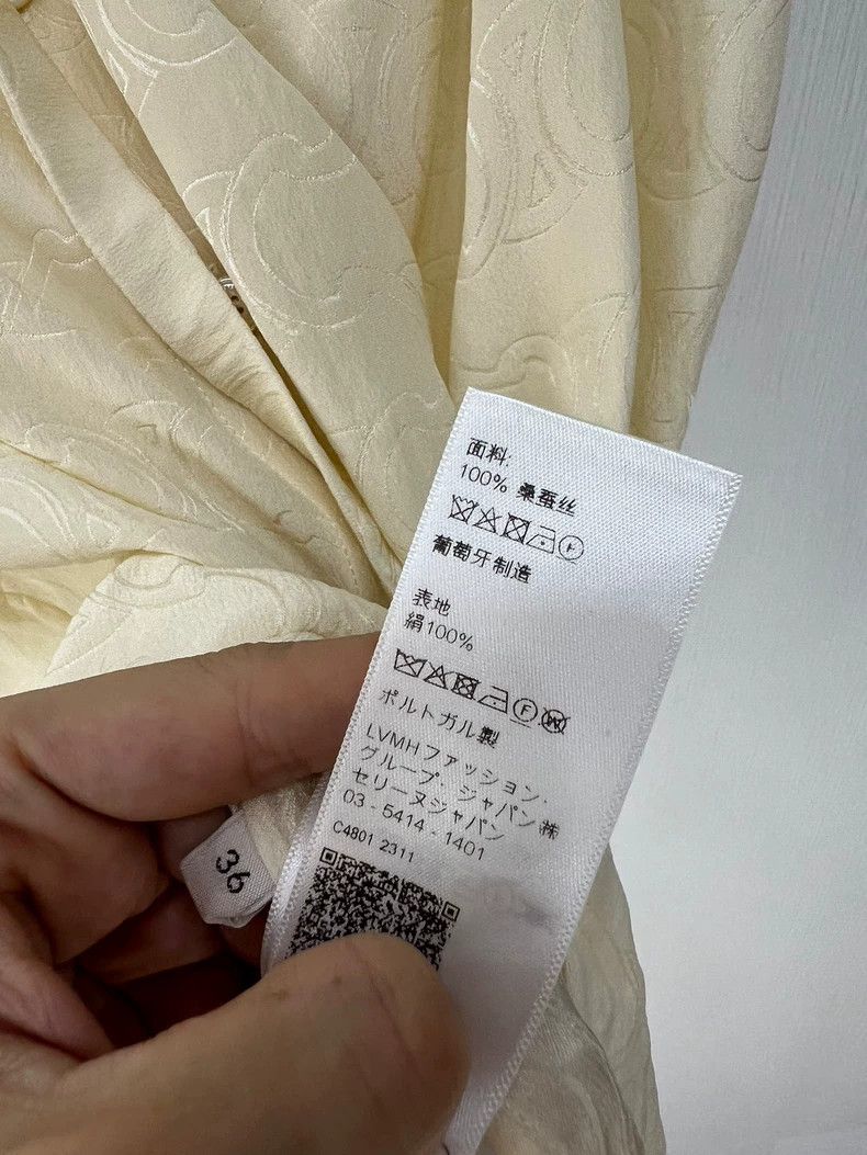 Celine Celine Silk Shirt with Logo Design Size S / US 4 / IT 40 - 5 Thumbnail