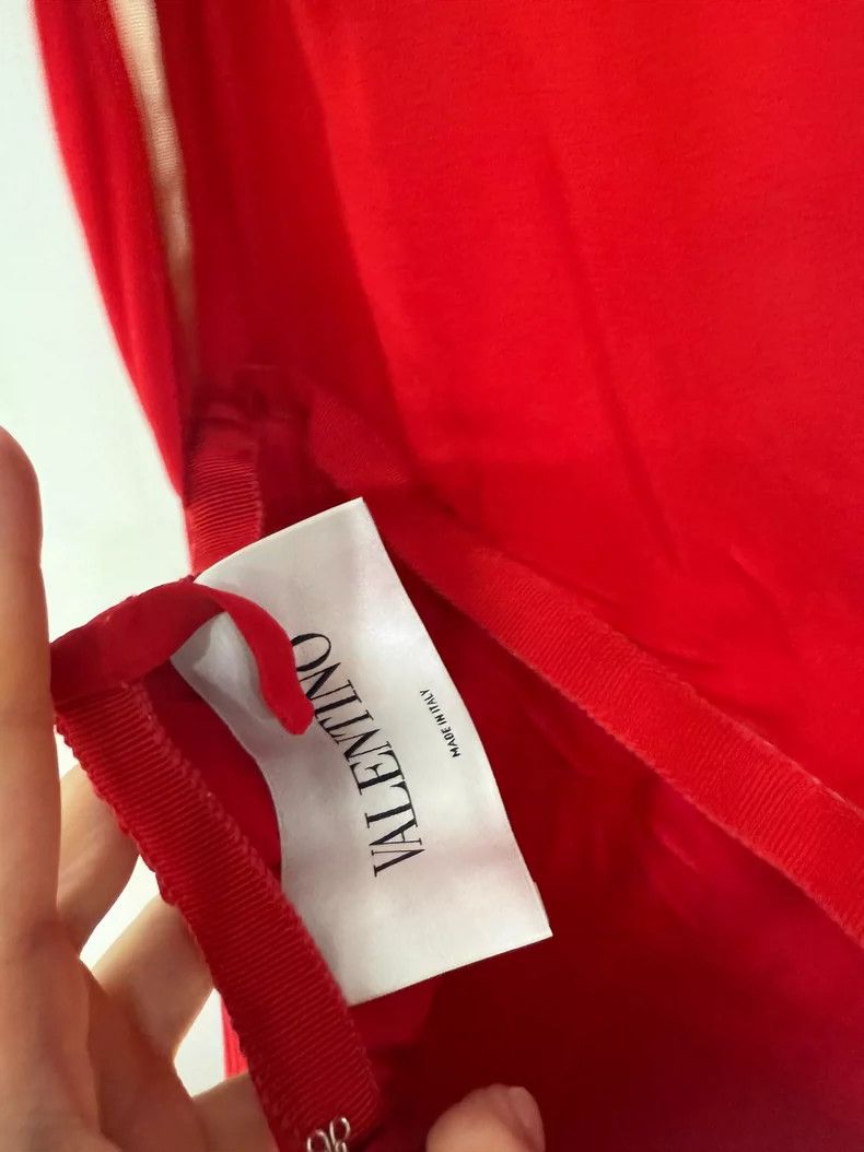 Valentino Valentino Red Pleated Silk Backless Dress Size L / US 10 / IT 46 - 6 Thumbnail