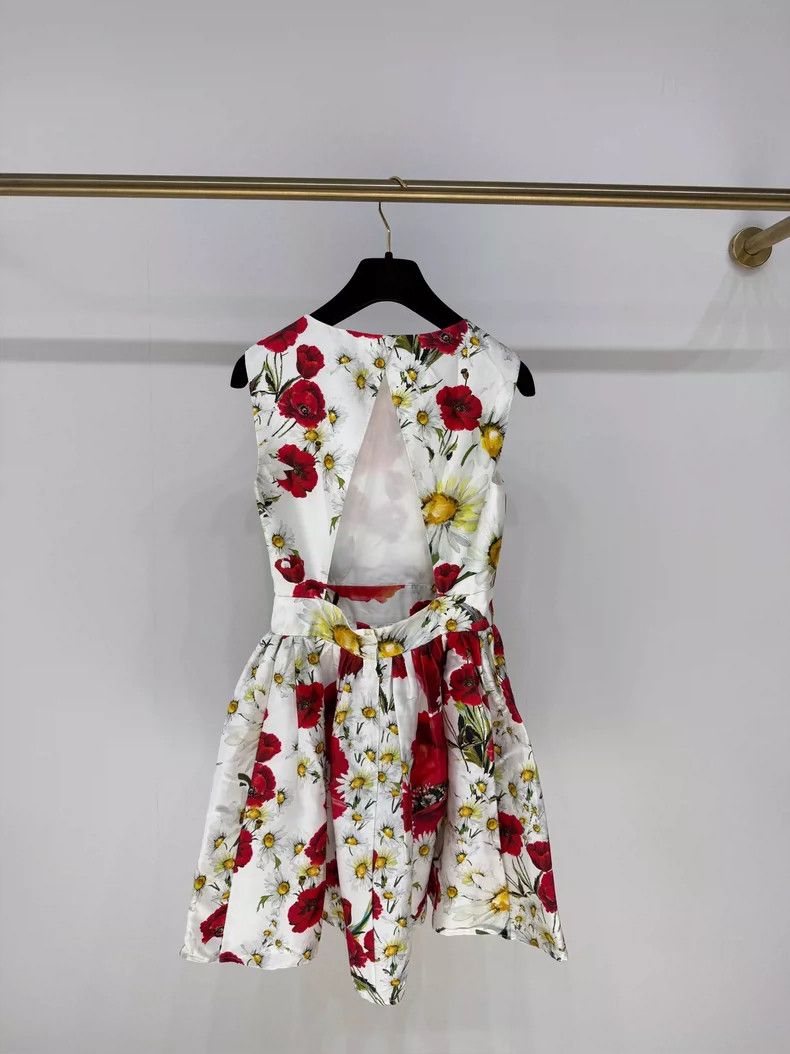 Dolce & Gabbana Floral Print Backless Dress for Exquisite Girls Size S / US 4 / IT 40 - 2 Thumbnail