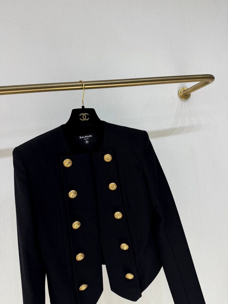 Balmain Balmain Black Double-Breasted Blazer Jacket Size S / US 4 / IT 40 - 3 Thumbnail