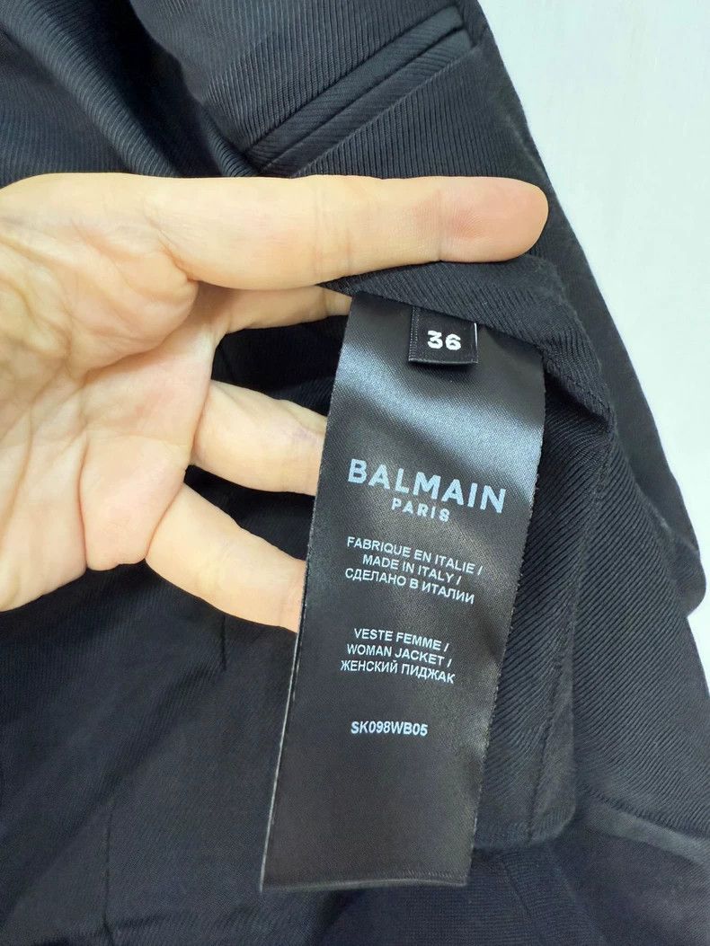 Balmain Balmain Black Double-Breasted Blazer Jacket Size S / US 4 / IT 40 - 4 Thumbnail
