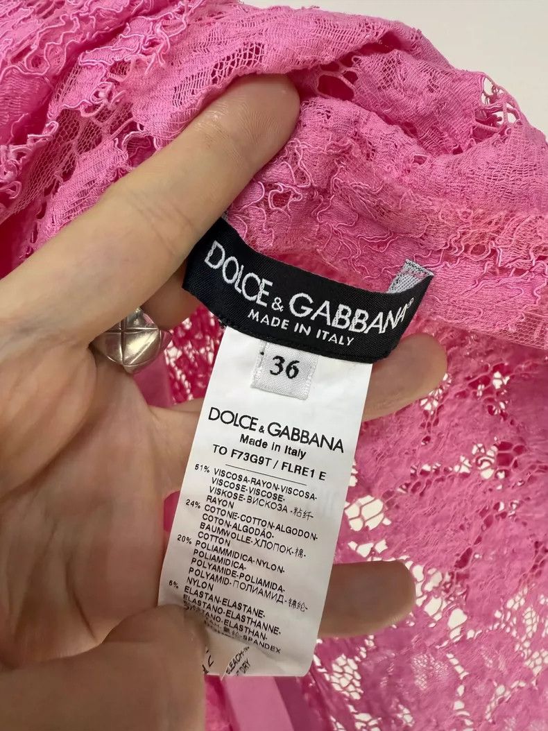 Dolce & Gabbana New Dolce & Gabbana Pink Lace Top Size S / US 4 / IT 40 - 5 Thumbnail