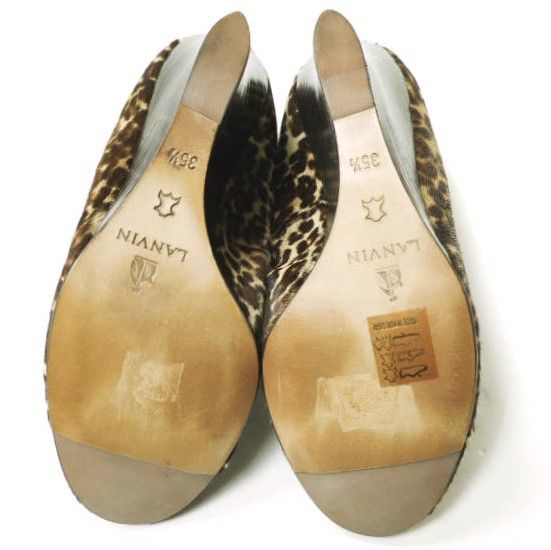 Lanvin Lanvin Lanvin WEDGE BALLERINE Calf Hair Wedge Pumps Leather Shoes 360-49725-391 DUTY FREE for USA Size ONE SIZE - 8 Thumbnail