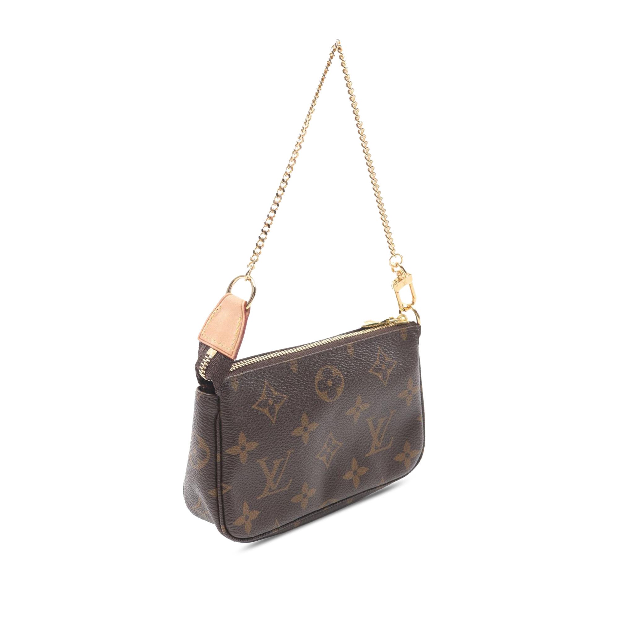 Louis Vuitton Louis Vuitton LOUIS VUITTON Mini Pochette Accessoires Handbag M58009 Monogram PVC coated canvas leather Brown Used Women Size ONE SIZE - 2 Thumbnail