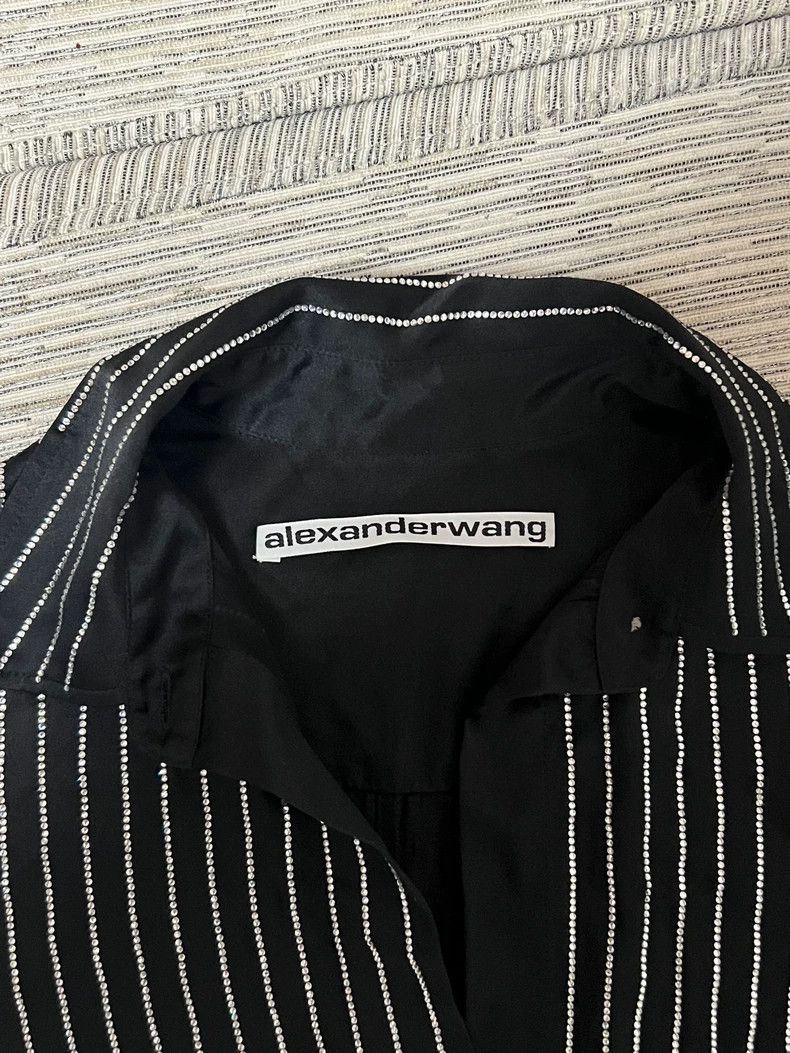 Alexander Wang Alexander Wang Black Striped Silk Shirt Size XS / US 0-2 / IT 36-38 - 7 Thumbnail