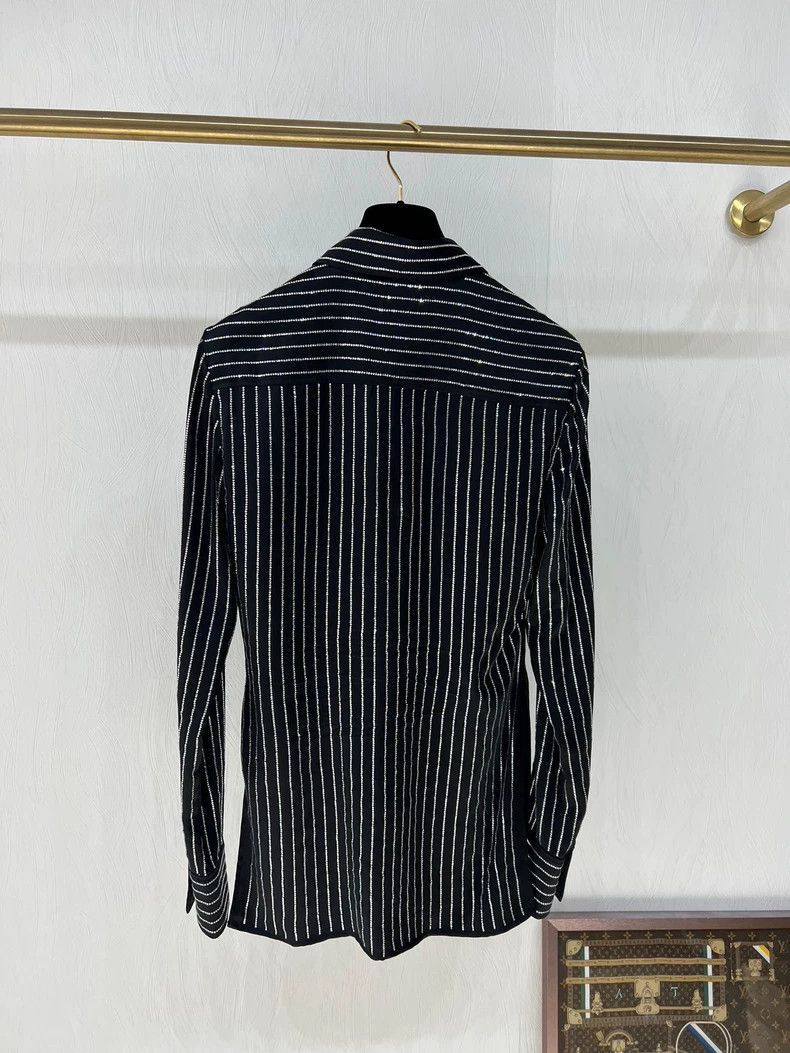 Alexander Wang Alexander Wang Black Striped Silk Shirt Size XS / US 0-2 / IT 36-38 - 4 Thumbnail