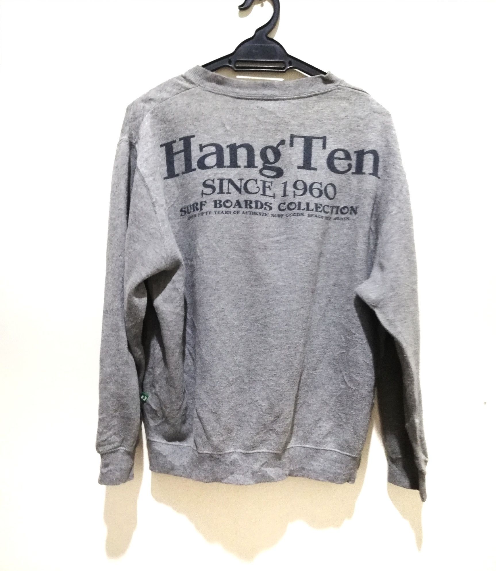 Vintage Hang Ten Big Logo At The Back pullover Sweatshirt crewneck Green high quality Colour