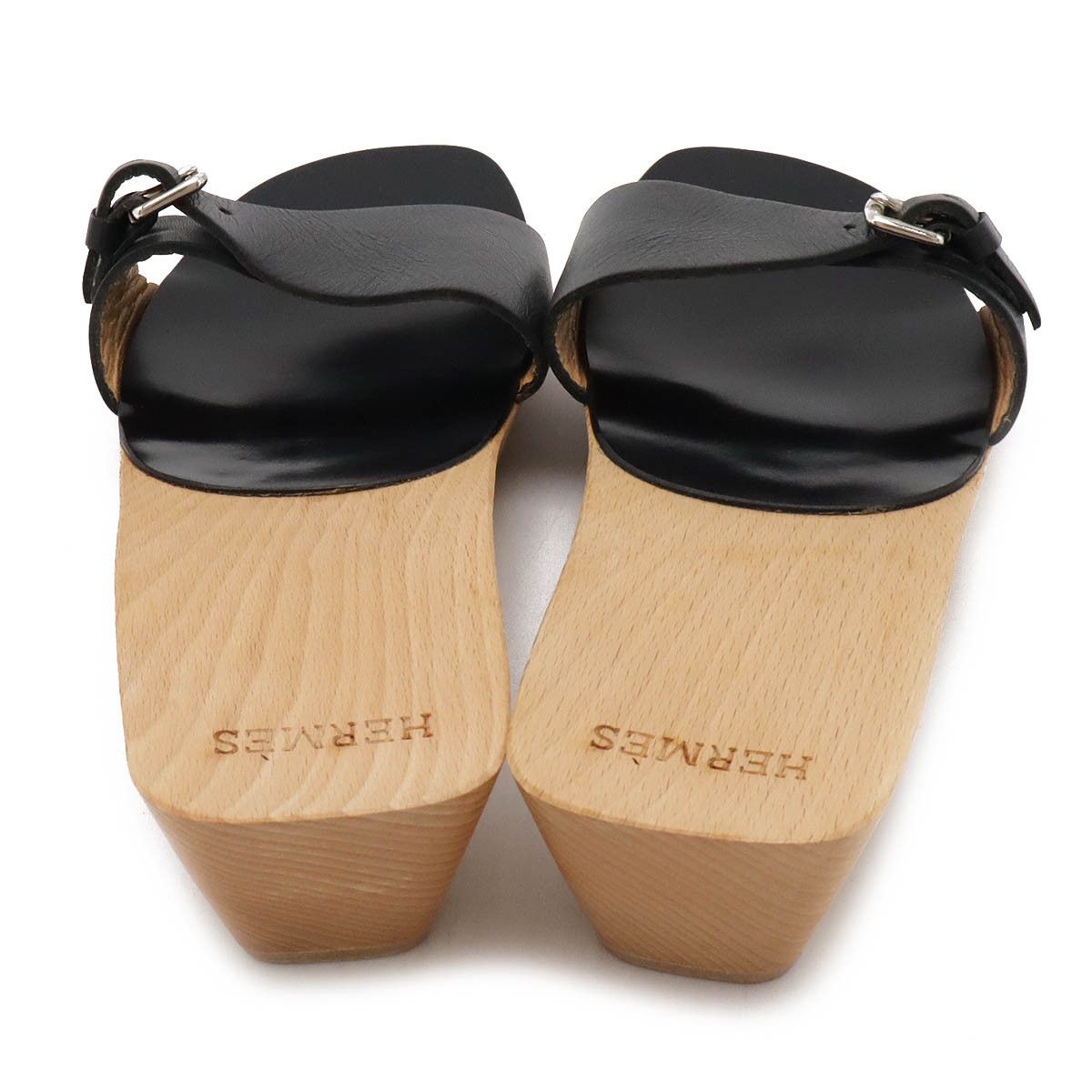 Hermes Hermes Hermes Wood Leather Mule Sandals Leather Shoes DUTY FREE for USA Size ONE SIZE - 3 Thumbnail