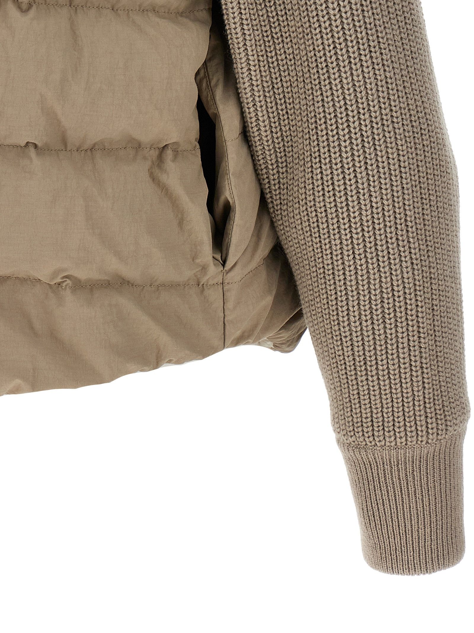 Two-Material 'Shiny Flap Detail' Down Jacket