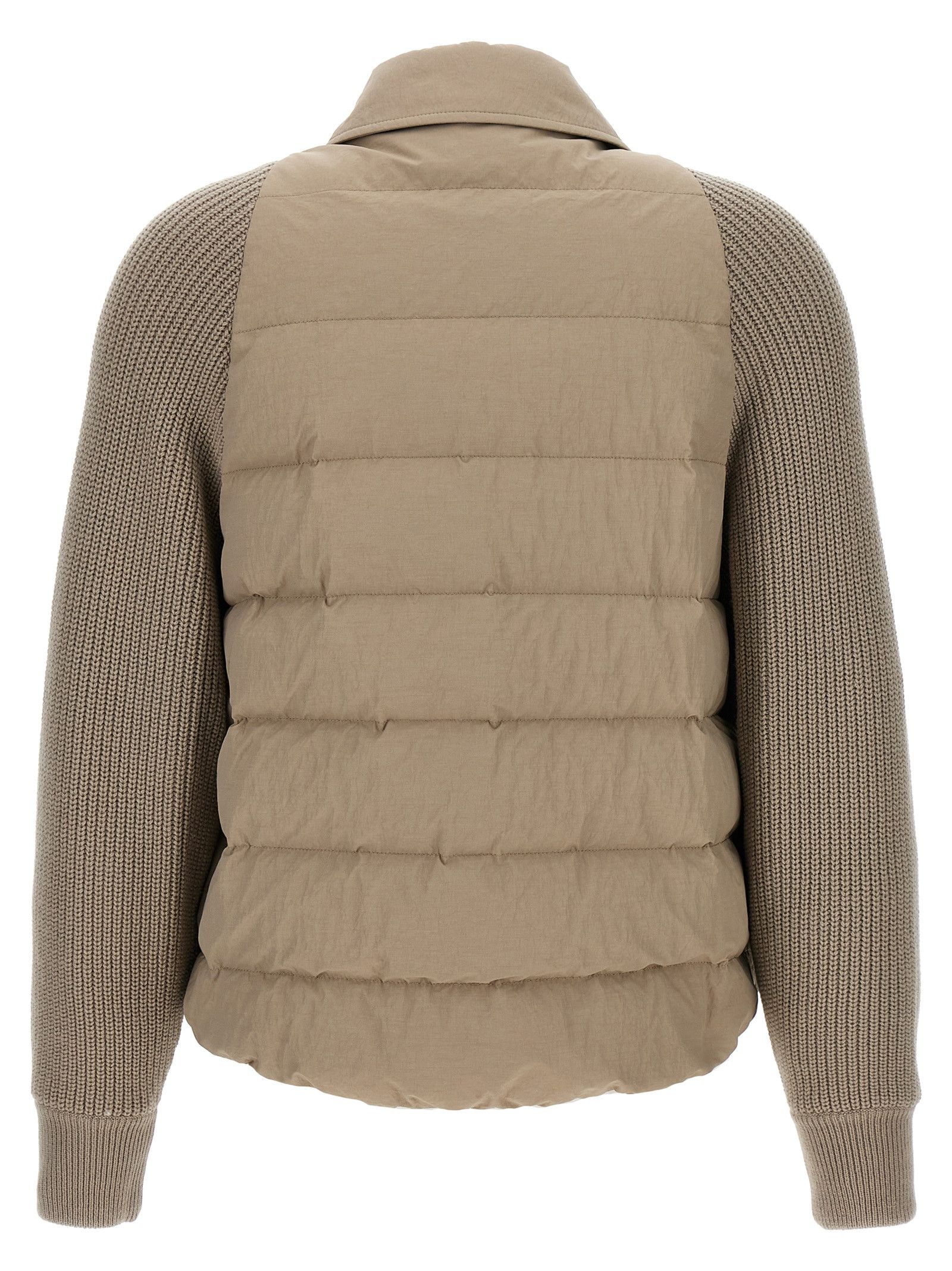 Two-Material 'Shiny Flap Detail' Down Jacket