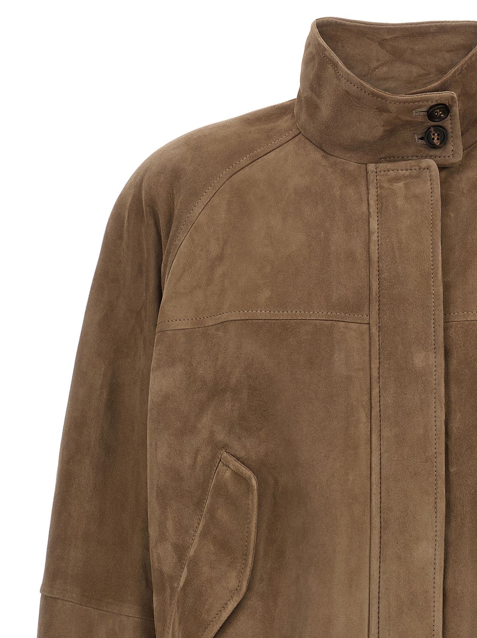 Brunello Cucinelli Monile Suede Jacket Size XS / US 0-2 / IT 36-38 - 3 Thumbnail