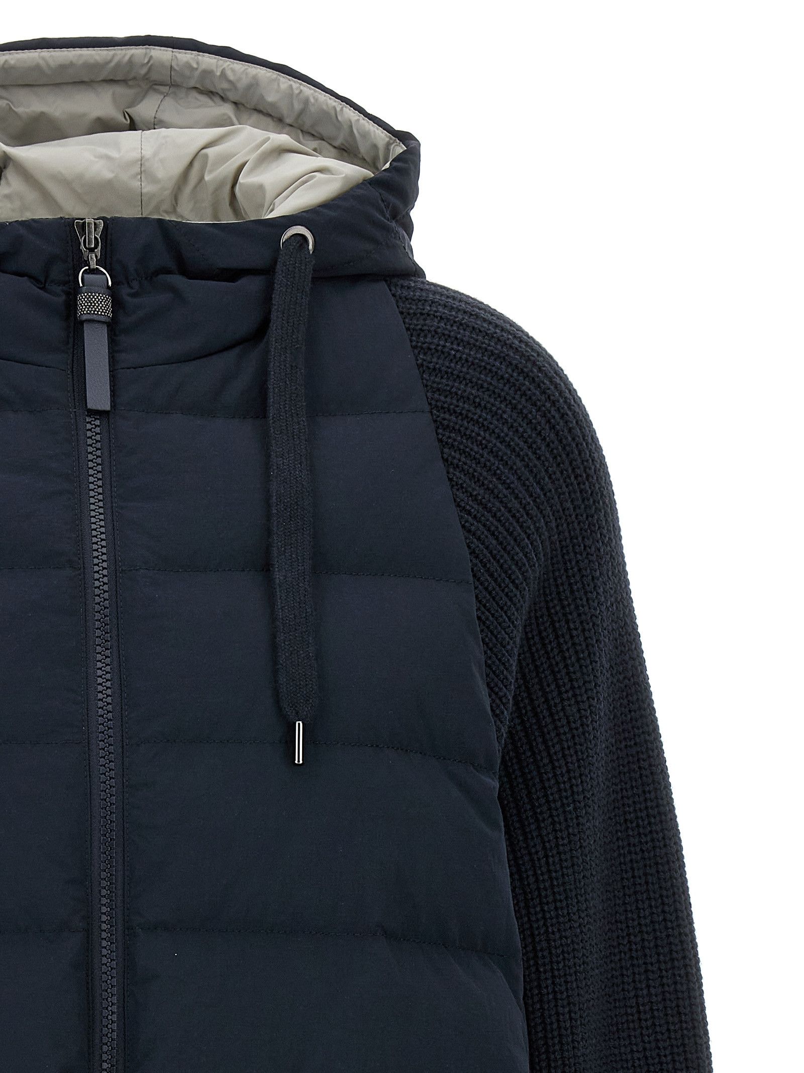 Brunello Cucinelli Two-Material Puffer Jacket Size XS / US 0-2 / IT 36-38 - 3 Thumbnail
