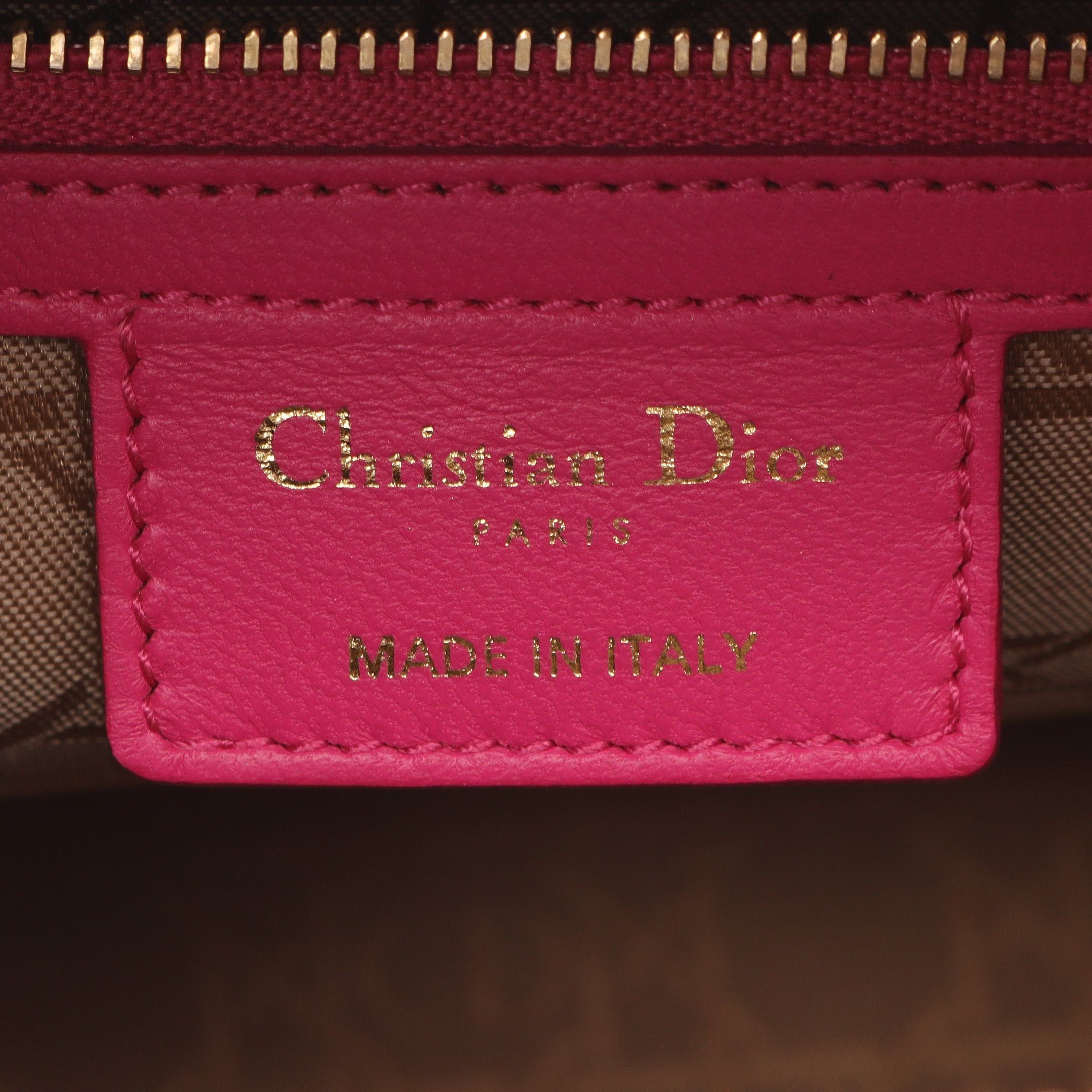 Dior Dior Lady Dior Large Handbag Leather Pink Purple Size ONE SIZE - 4 Thumbnail
