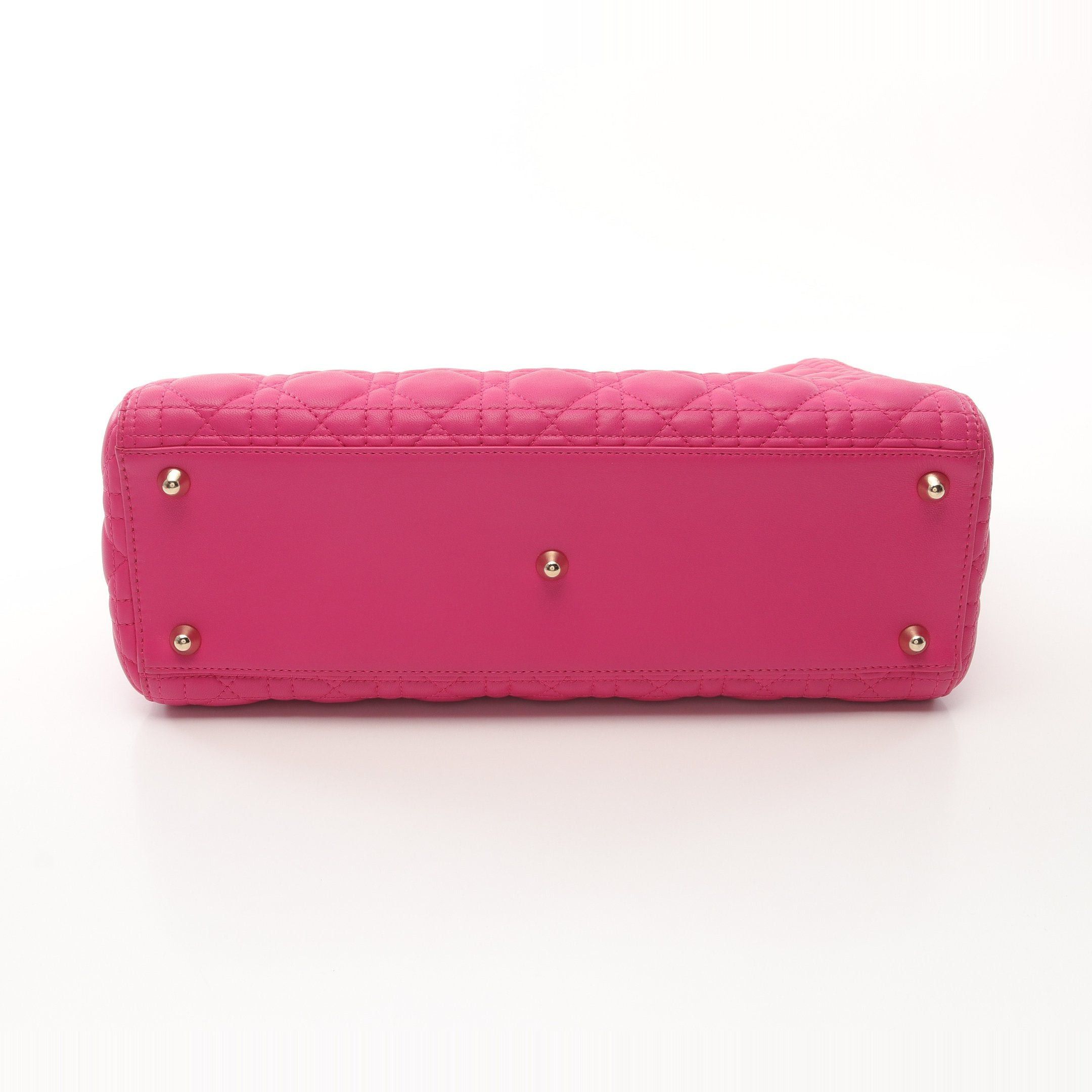 Dior Dior Lady Dior Large Handbag Leather Pink Purple Size ONE SIZE - 11 Thumbnail