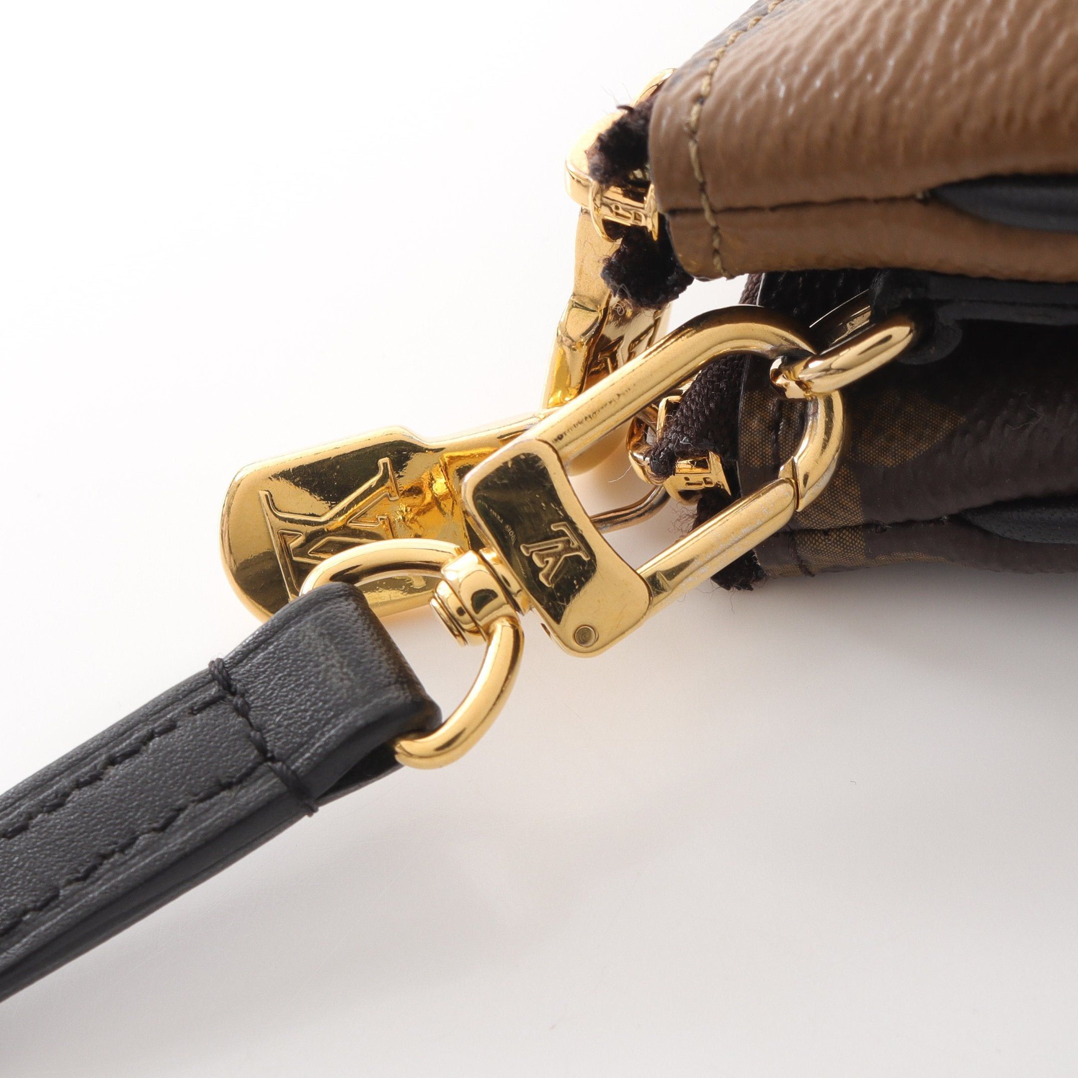 Louis Vuitton Louis Vuitton Pochette Double Zip Monogram Giant Reverse Shoulder Bag Leather Brown Beige Size ONE SIZE - 9 Thumbnail