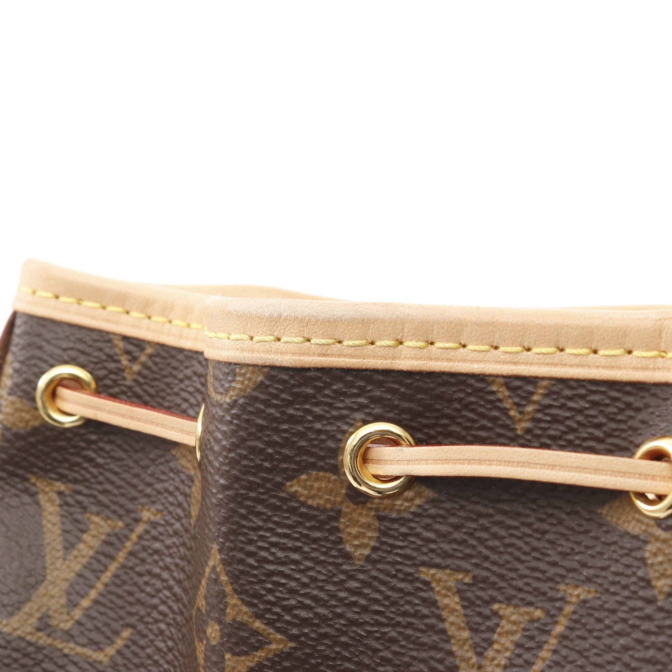 Louis Vuitton Louis Vuitton Nano Noe Monogram Shoulder Bag Leather Brown Size ONE SIZE - 8 Thumbnail