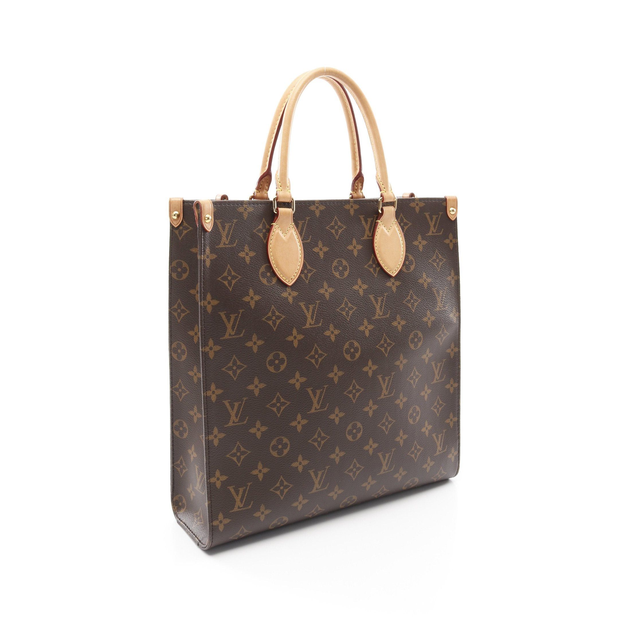Louis Vuitton Louis Vuitton Sac Plat Pm Monogram Handbag Tote Bag Leather Brown Size ONE SIZE - 2 Thumbnail