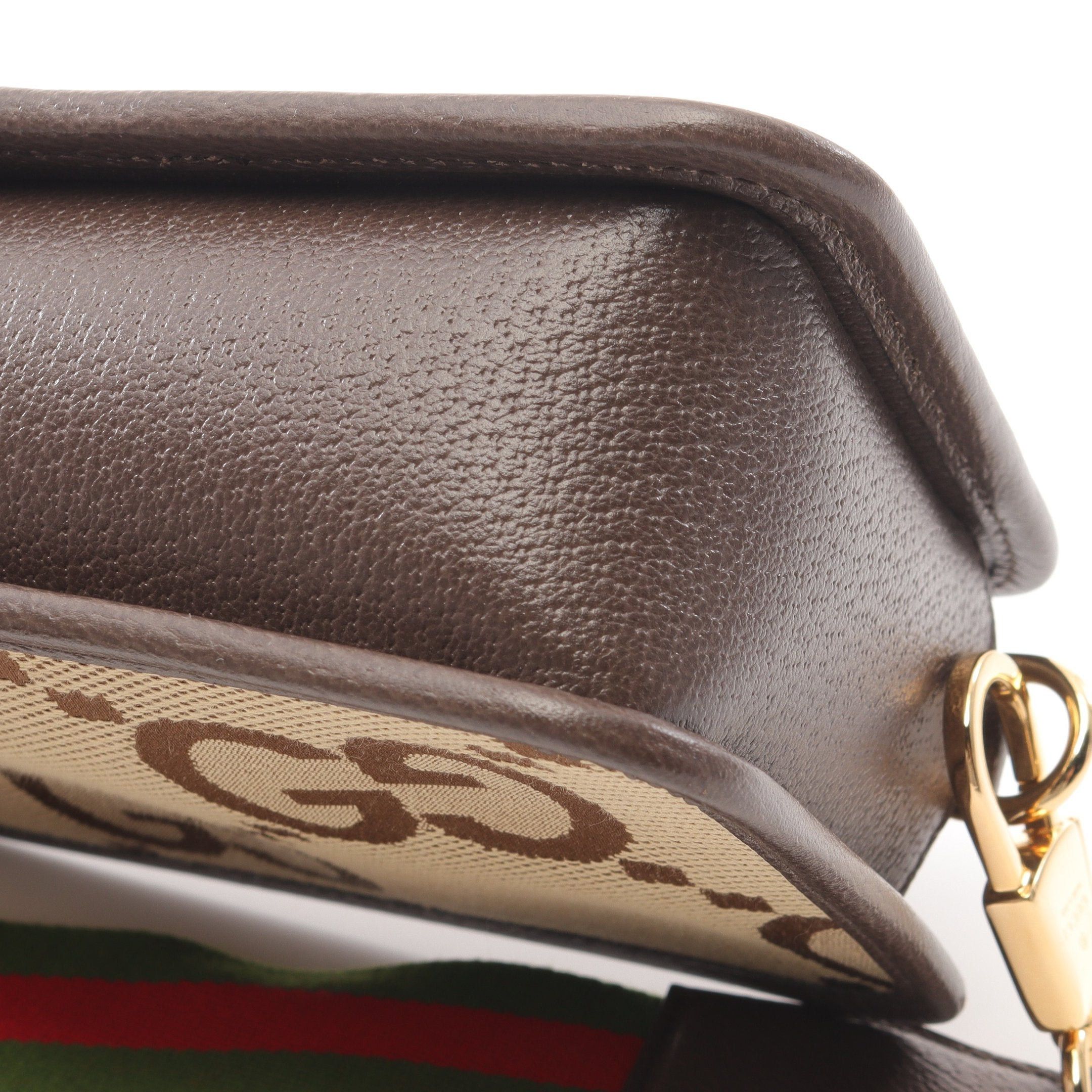 Gucci Gucci Jumbo Gg Mini Bag Shoulder Canvas Leather Beige Brown Size ONE SIZE - 8 Thumbnail