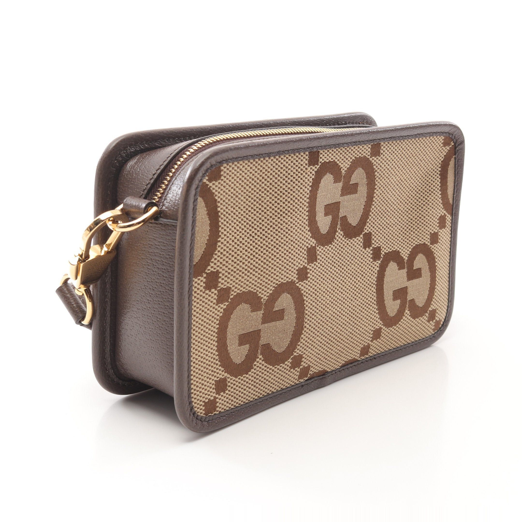 Gucci Gucci Jumbo Gg Mini Bag Shoulder Canvas Leather Beige Brown Size ONE SIZE - 2 Thumbnail