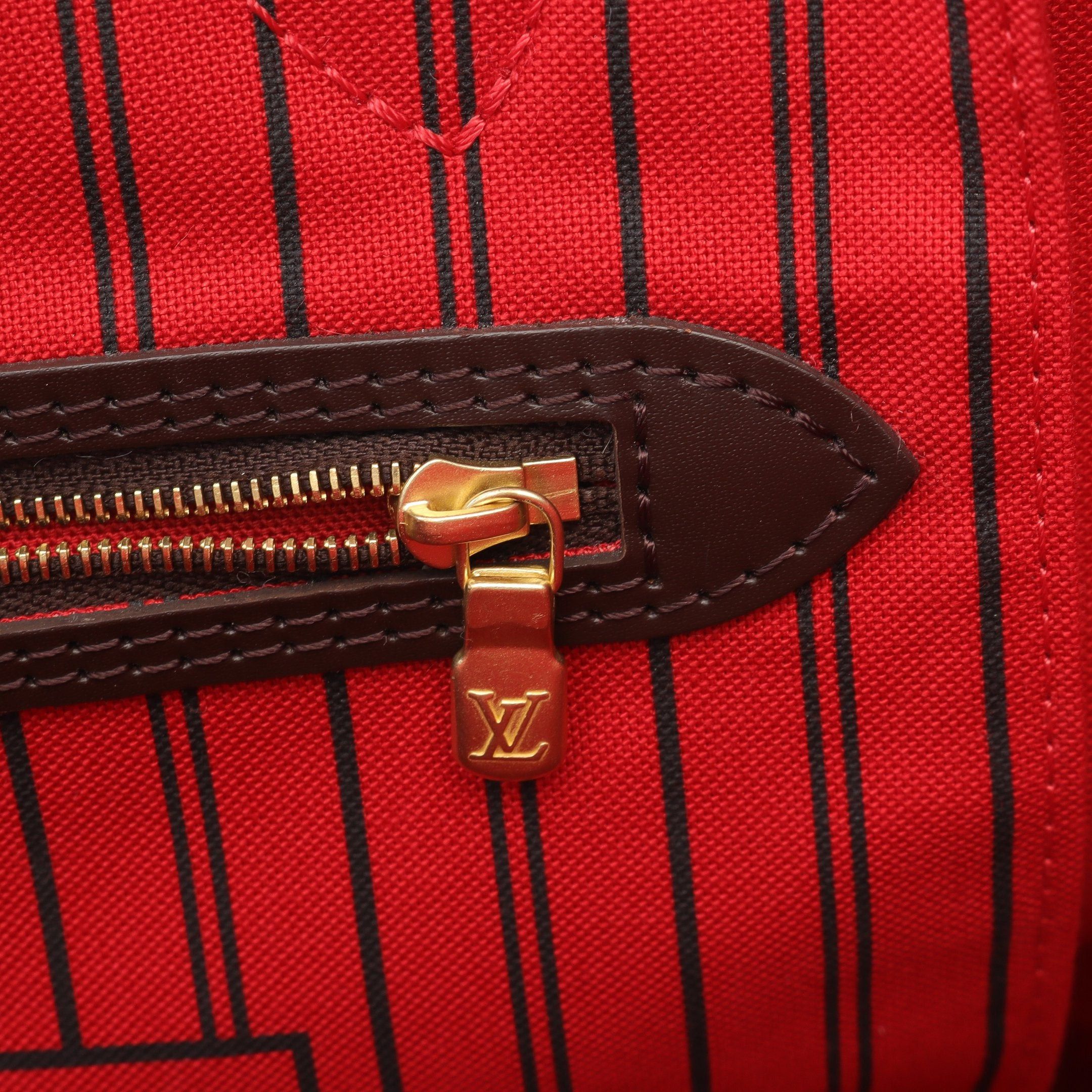 Louis Vuitton Louis Vuitton Neverfull Mm Damier Ebene Cerise Shoulder Bag Tote Leather Brown Size ONE SIZE - 6 Thumbnail