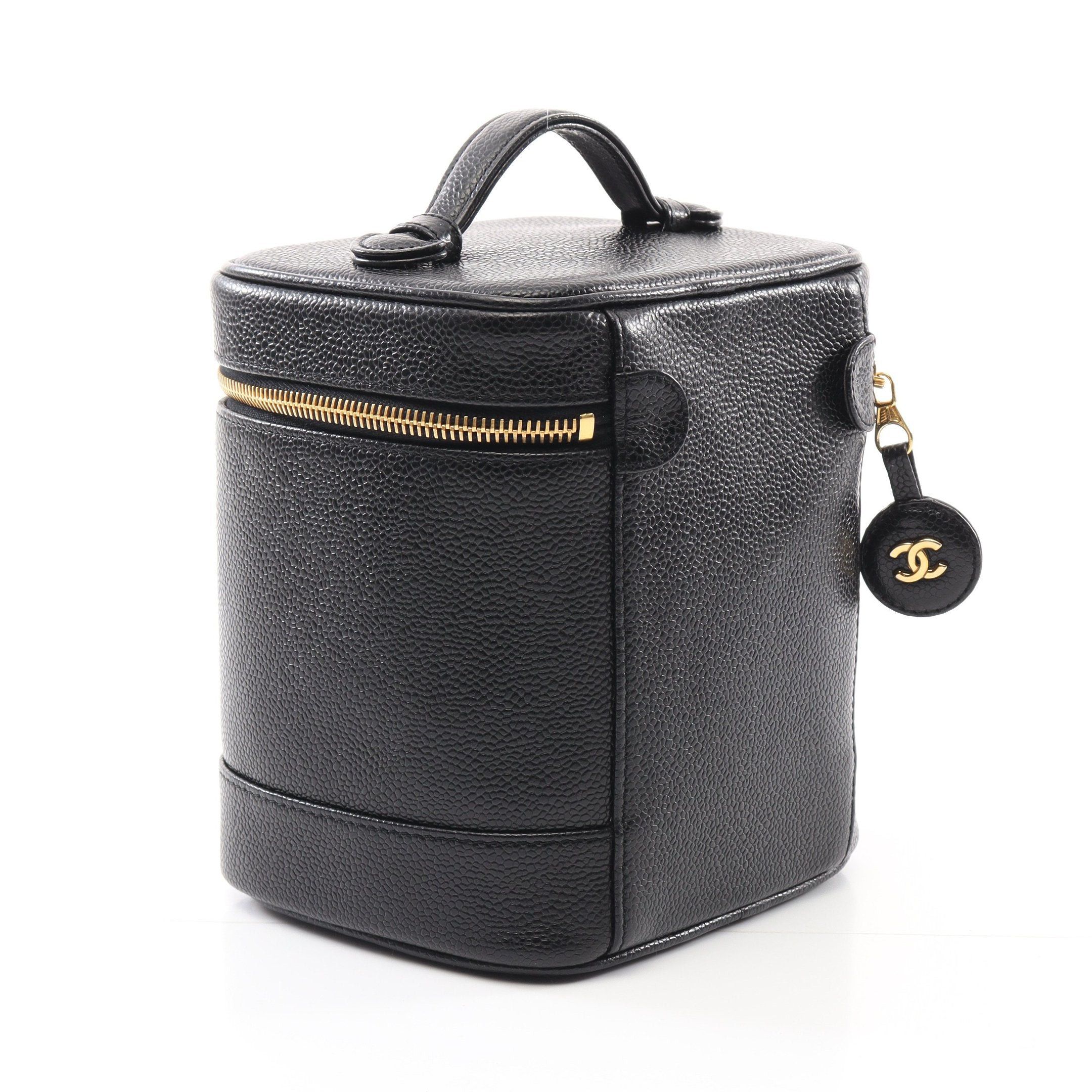 Chanel Chanel Coco Mark Handbag Vanity Bag Caviar Skin Black Gold Hardware Size ONE SIZE - 2 Thumbnail
