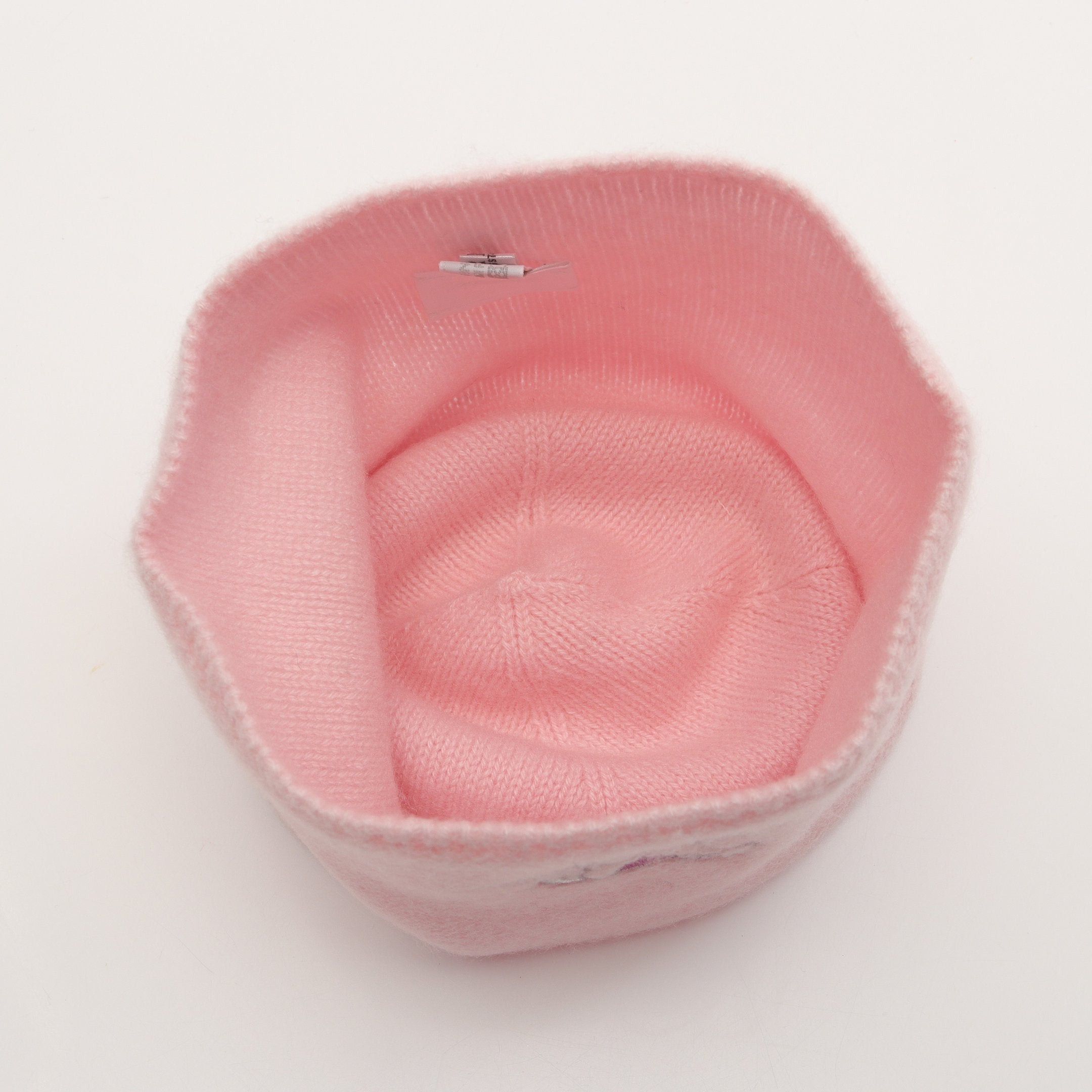 Hermes Hermes Knit Cap Hat Embroidery Cashmere Pink Baby Size ONE SIZE - 3 Thumbnail