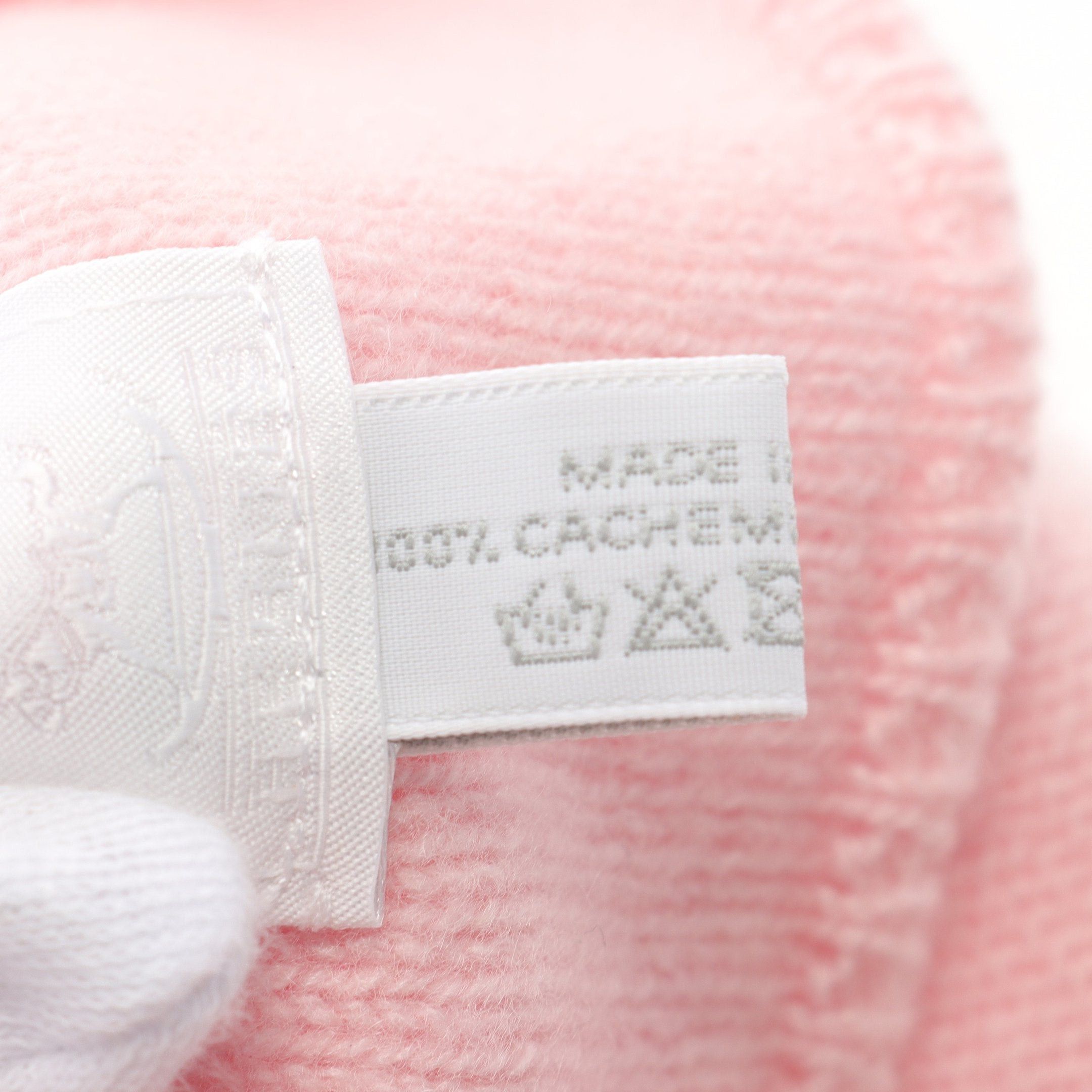 Hermes Hermes Knit Cap Hat Embroidery Cashmere Pink Baby Size ONE SIZE - 5 Thumbnail