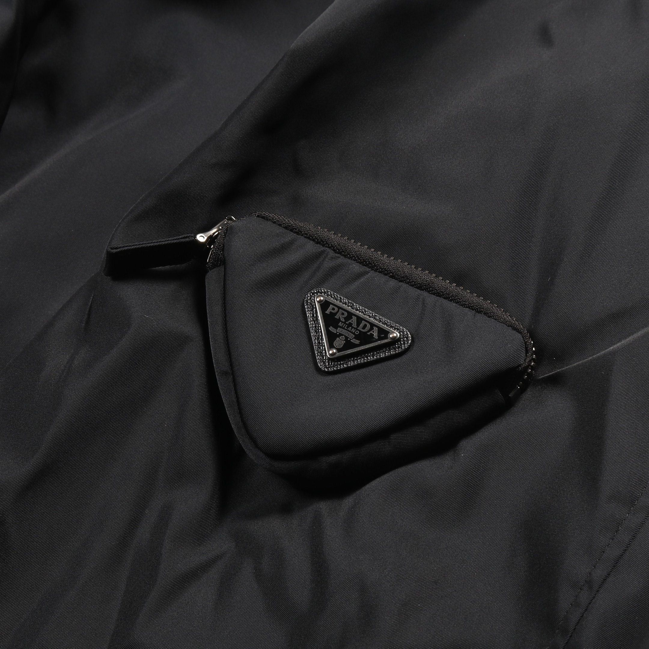 Prada Prada Re-Nylon Bomber Jacket Nylon Black Prada Logo Plate Size ONE SIZE - 9 Thumbnail