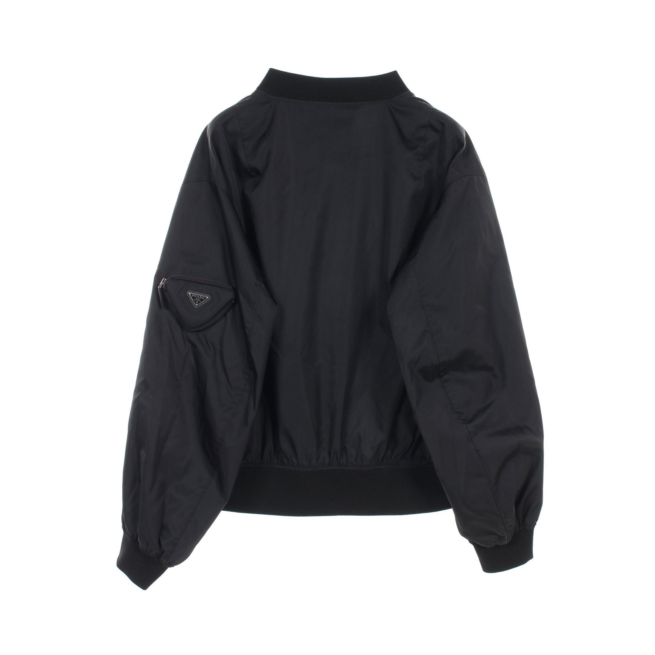 Prada Prada Re-Nylon Bomber Jacket Nylon Black Prada Logo Plate Size ONE SIZE - 2 Thumbnail