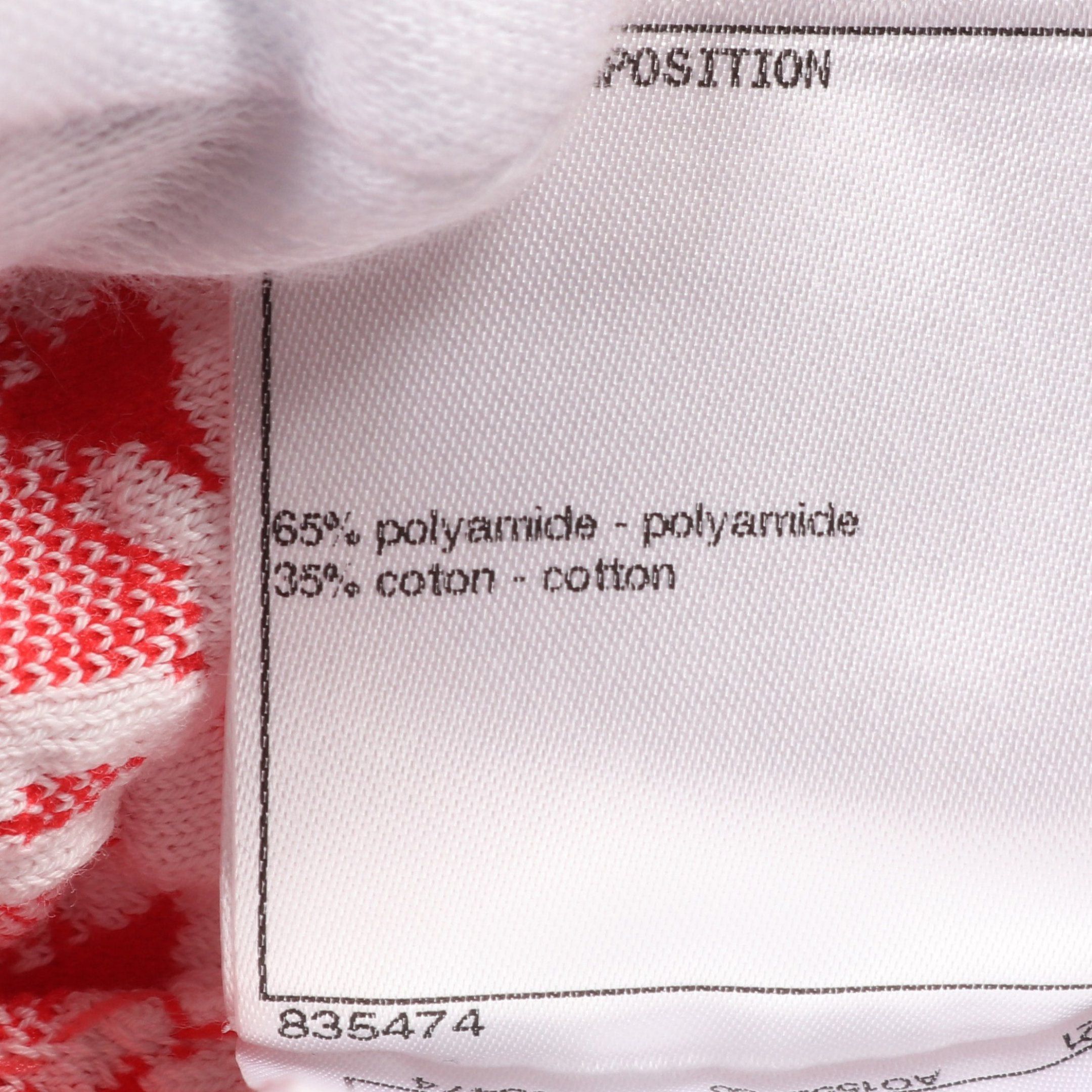 Chanel Chanel Coco Mark Tank Top All-Over Pattern Nylon Cotton Red Pink White Size ONE SIZE - 5 Thumbnail