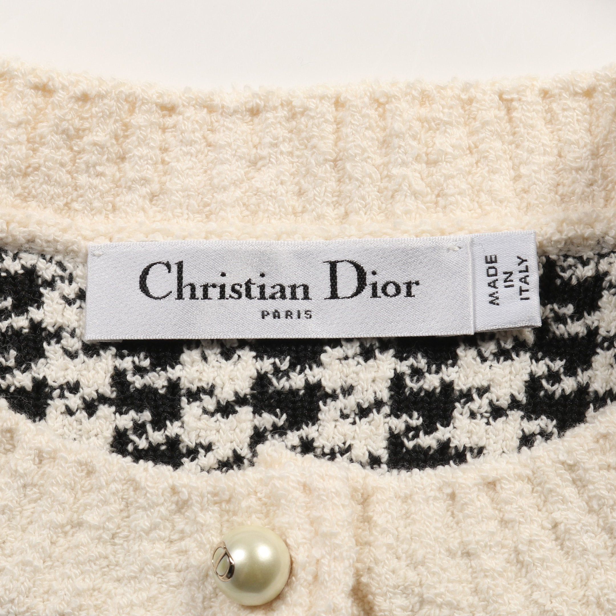 Dior Dior Ensemble Houndstooth Cotton Ivory Black Pearl Button Size ONE SIZE - 4 Thumbnail