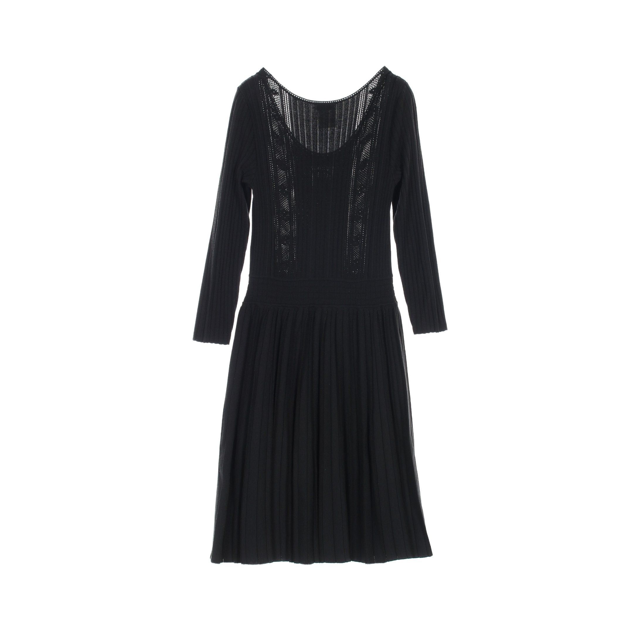Chanel Chanel Coco Mark Knit Dress Rayon Black 05A Size ONE SIZE - 2 Thumbnail
