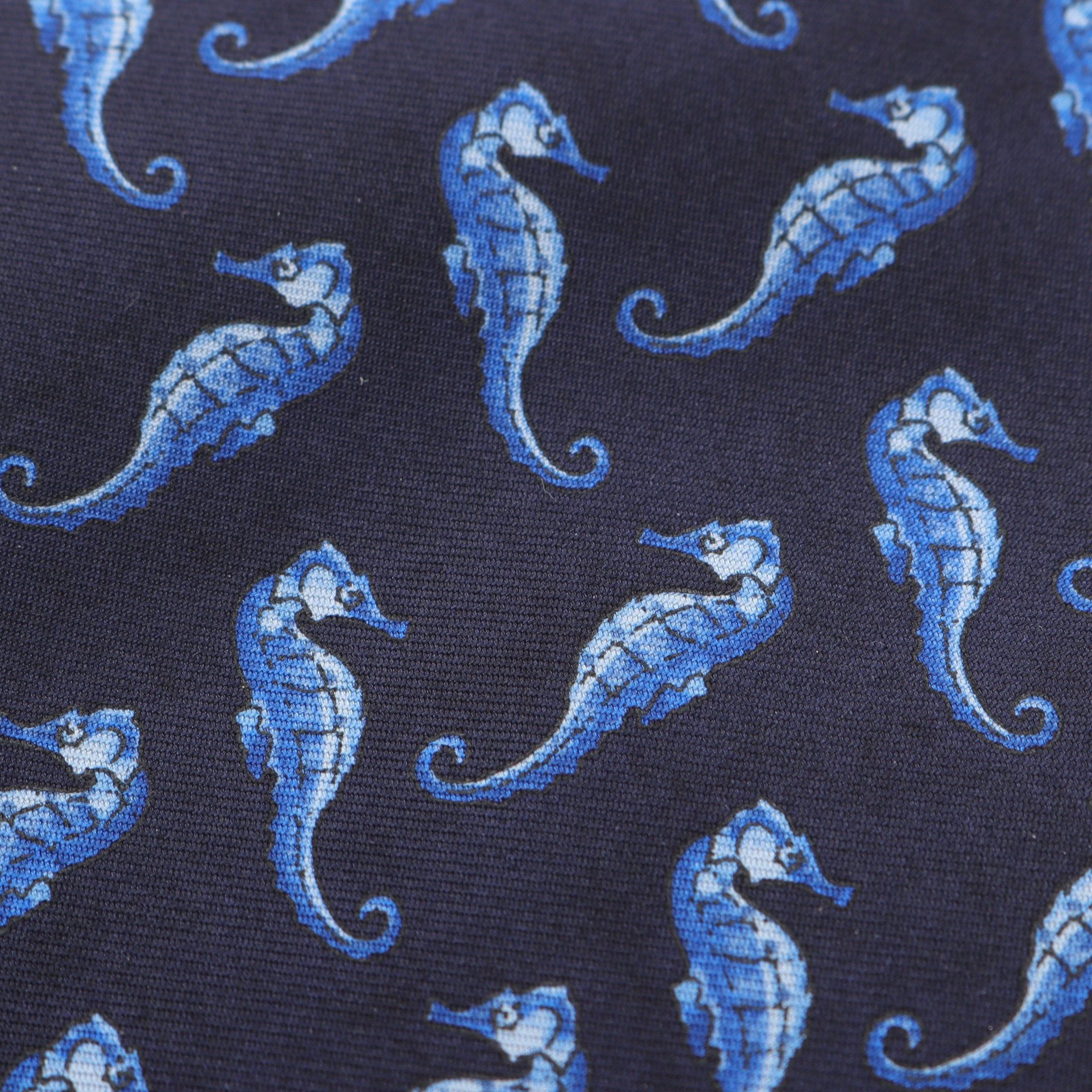 Tiffany & Co. Tiffany Co Tie Seahorse All-Over Pattern Silk Navy Blue Size ONE SIZE - 7 Thumbnail